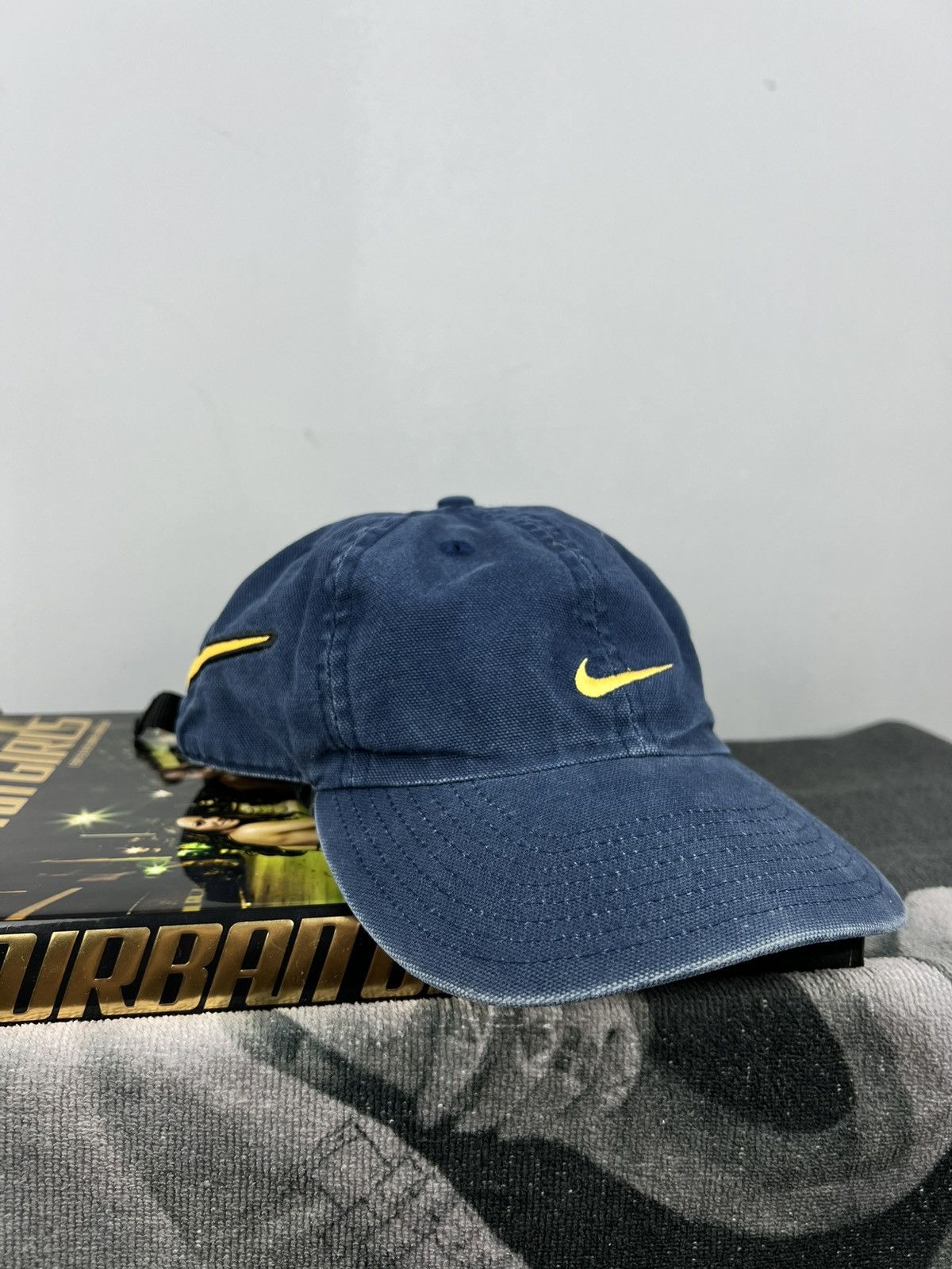 Nike × Vintage Nike Vintage Archived Cap Big Swoosh Embroidered Logo navy Size ONE SIZE - 2 Thumbnail