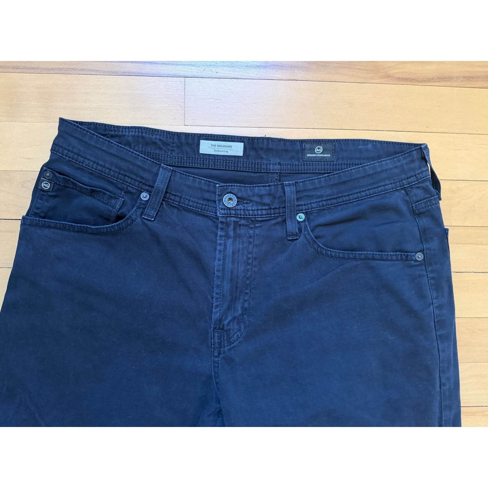 AG Jeans AG Adriano Goldschmied Tailored Leg Mens Jeans 34x32 Black Size US 34 / EU 50 - 4 Thumbnail