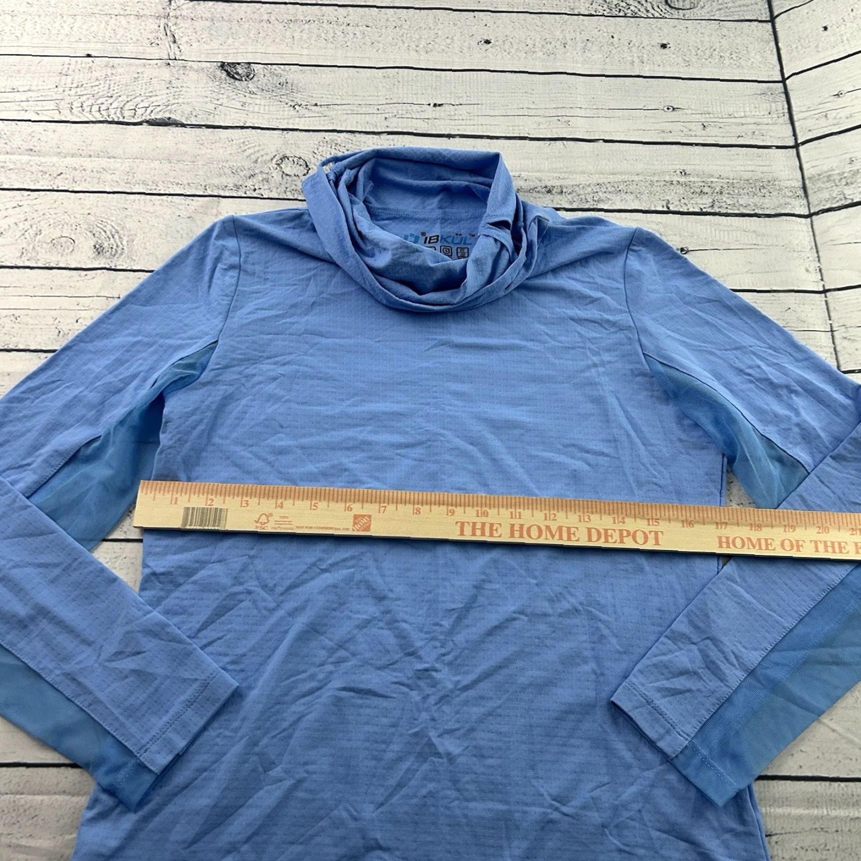 Vintage IBKUL Nylon Breathable Long Sleeve Mock Neck Golf Top Women's Small Blue Size S / US 4 / IT 40 - 4 Thumbnail