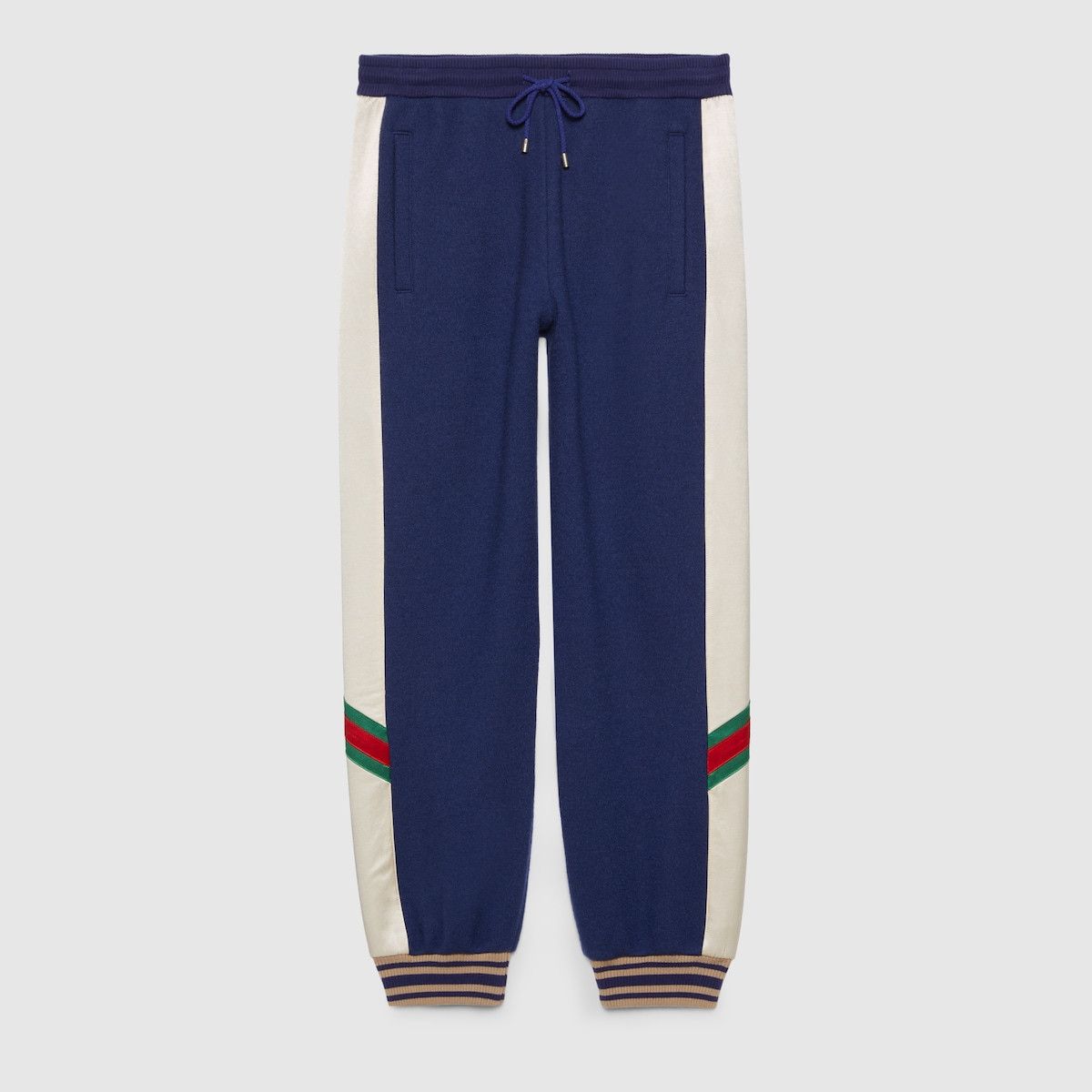 Gucci Gucci Wool Navy Blue Striped Drawstring Track Pants Web Size US 32 / EU 48 - 1 Thumbnail