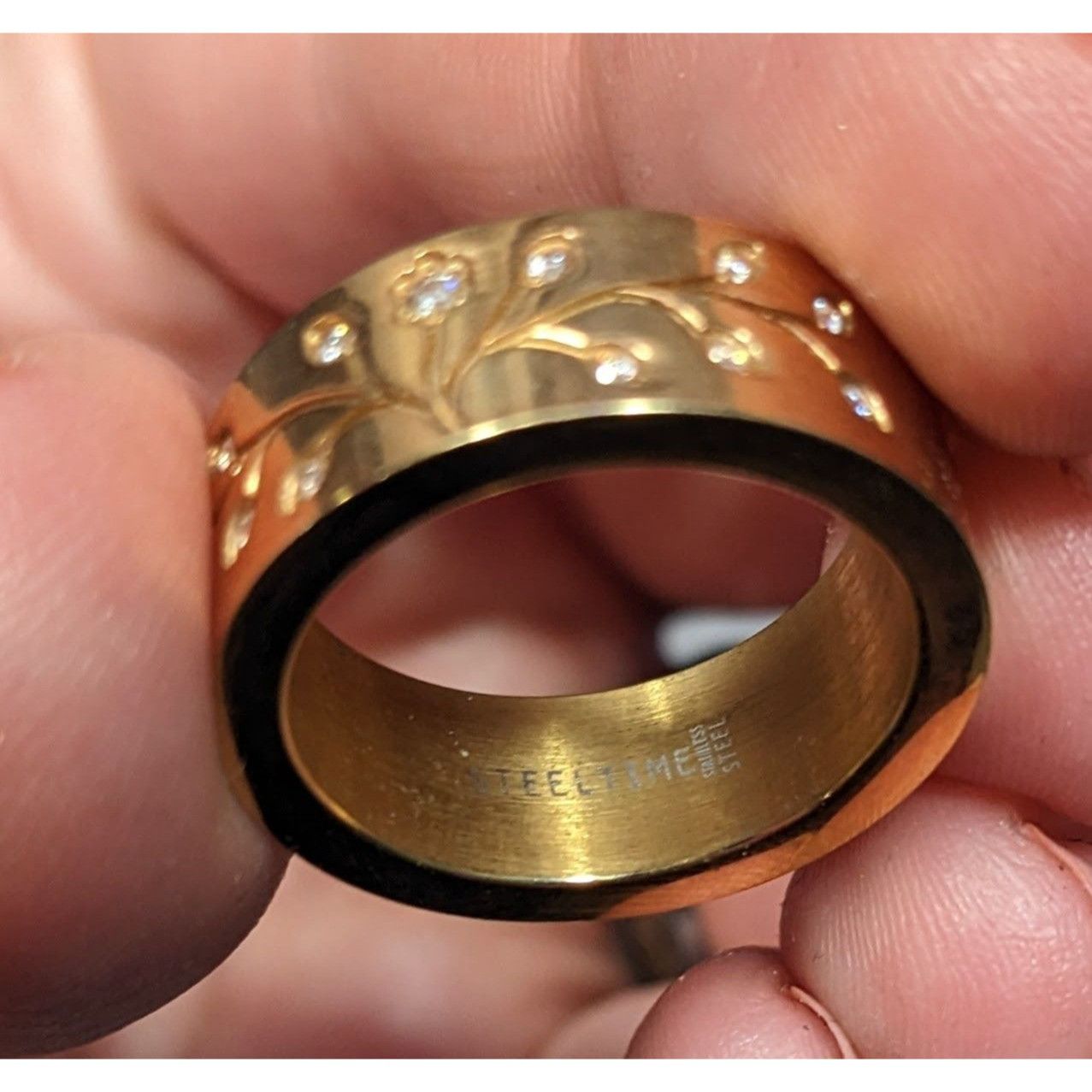 Other Whimsical Fairycore Steel Time Floral Ring Gold Plated Stain Size ONE SIZE - 3 Thumbnail
