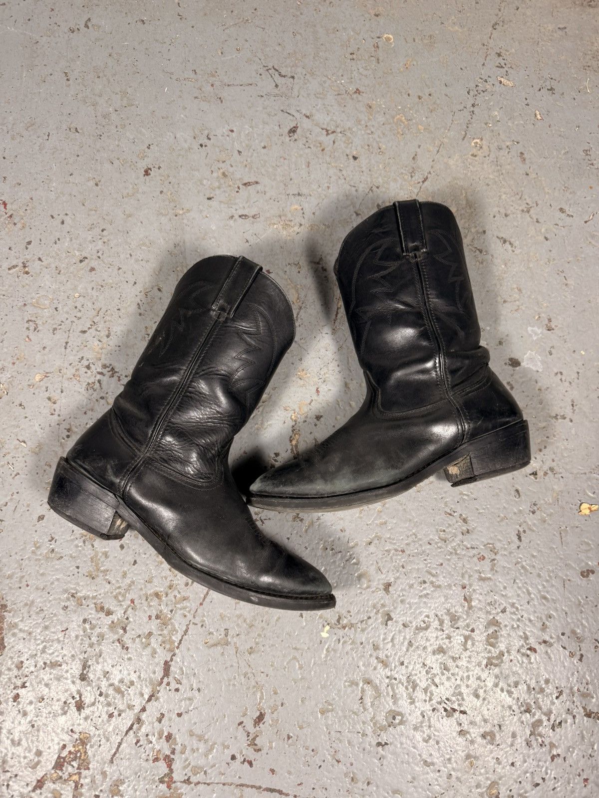 Durango 2000s Vintage Durango All Black Classic Cowboy Boots Size US 11 / EU 44 - 4 Thumbnail