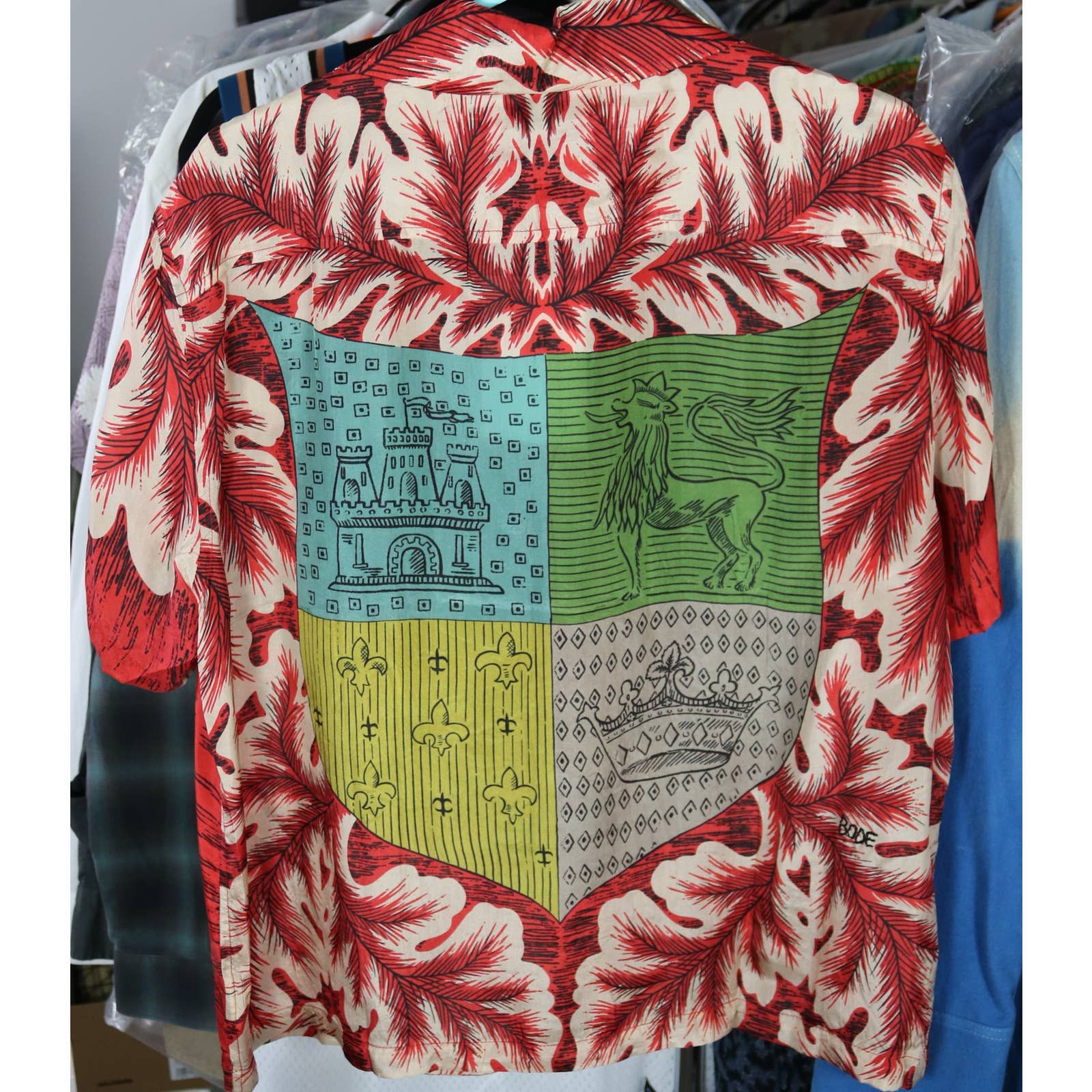 Bode Bode New York Travelers Crest Silk Shirt M / L New Size US M / EU 48-50 / 2 - 3 Thumbnail
