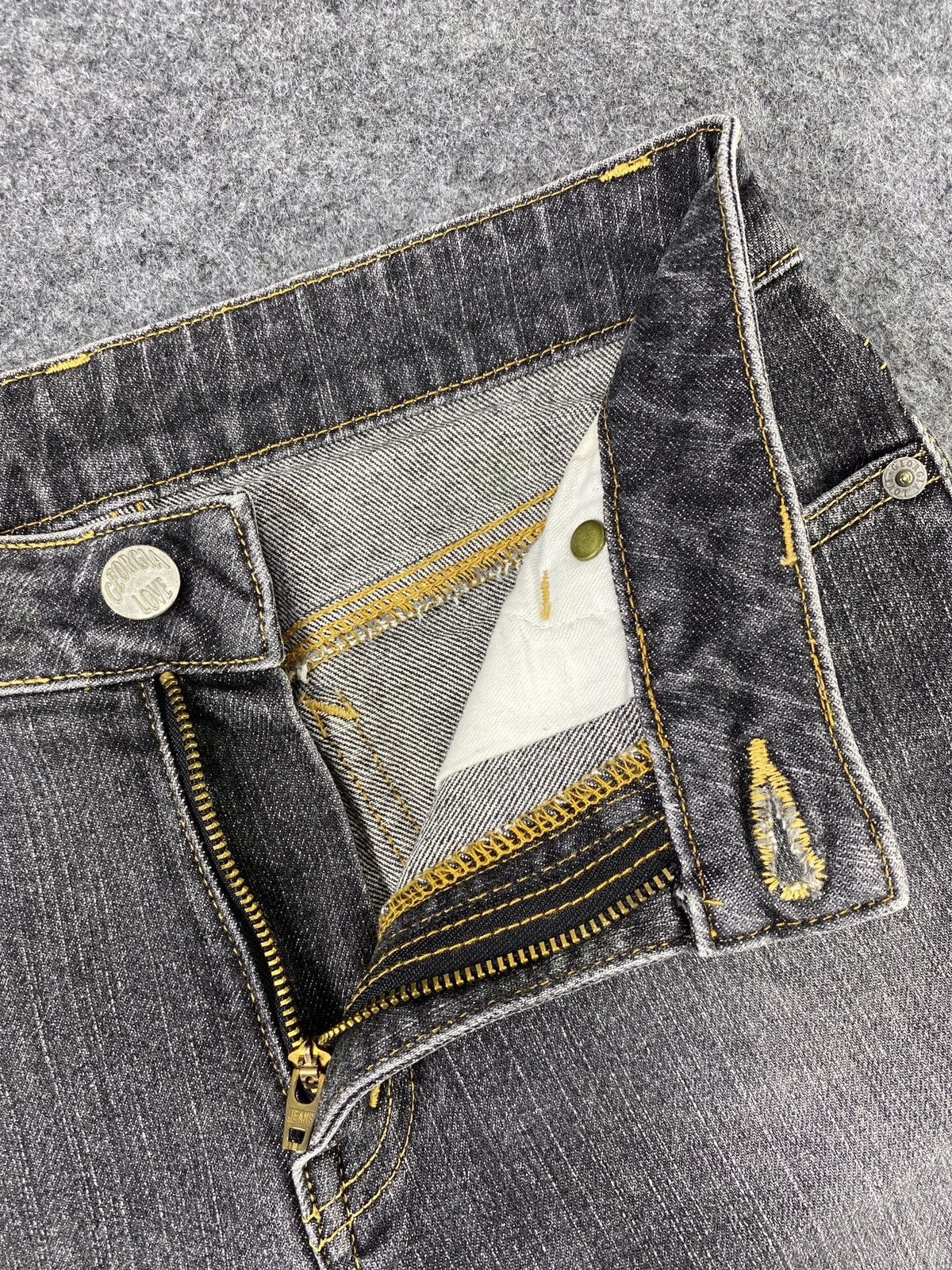 Japanese Brand Georgia Love Grey Wash Flare Jeans - J1003 Size 26" / US 2 / IT 38 - 7 Thumbnail