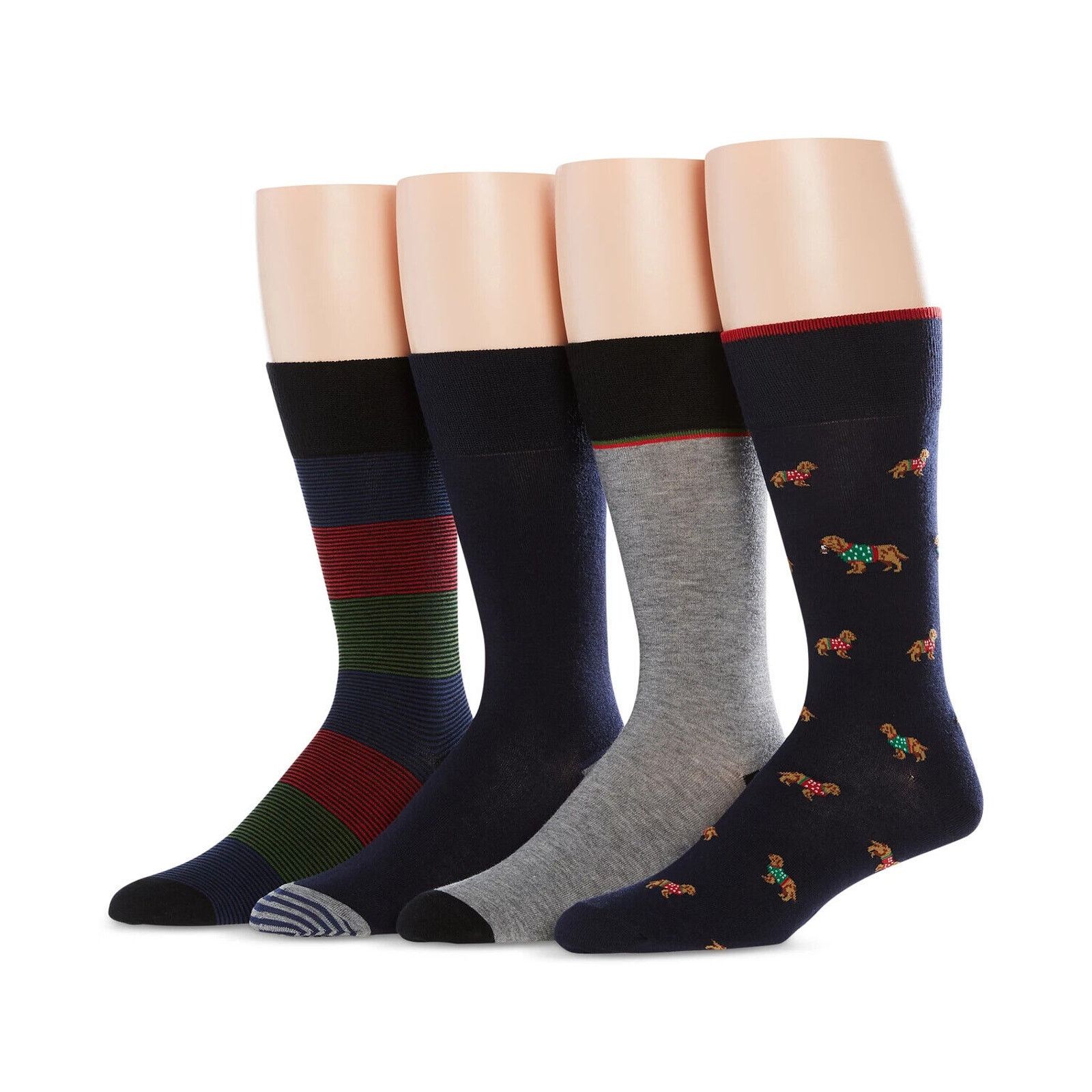 Perry Ellis S11 Perry Ellis Multi-Color Men 4-Pk. Golden Retriever Socks Size ONE SIZE - 1 Preview