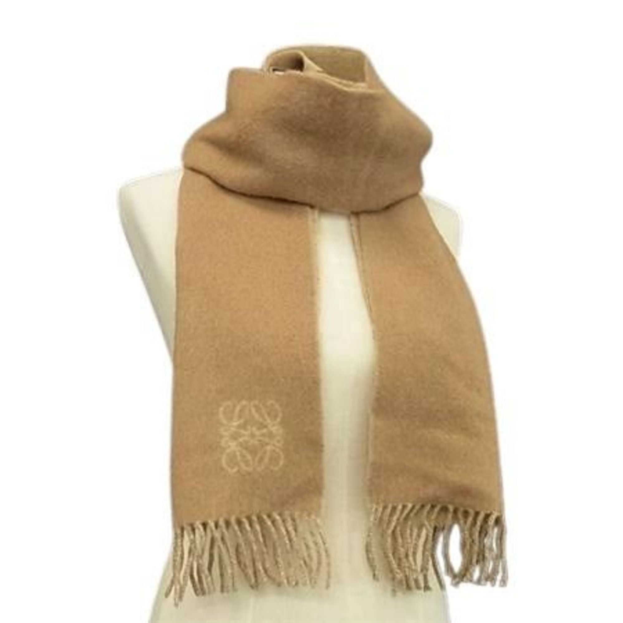 Loewe LOEWE Anagram Brown Wool Angora Scarf for Men and Women Size ONE SIZE - 1 Thumbnail