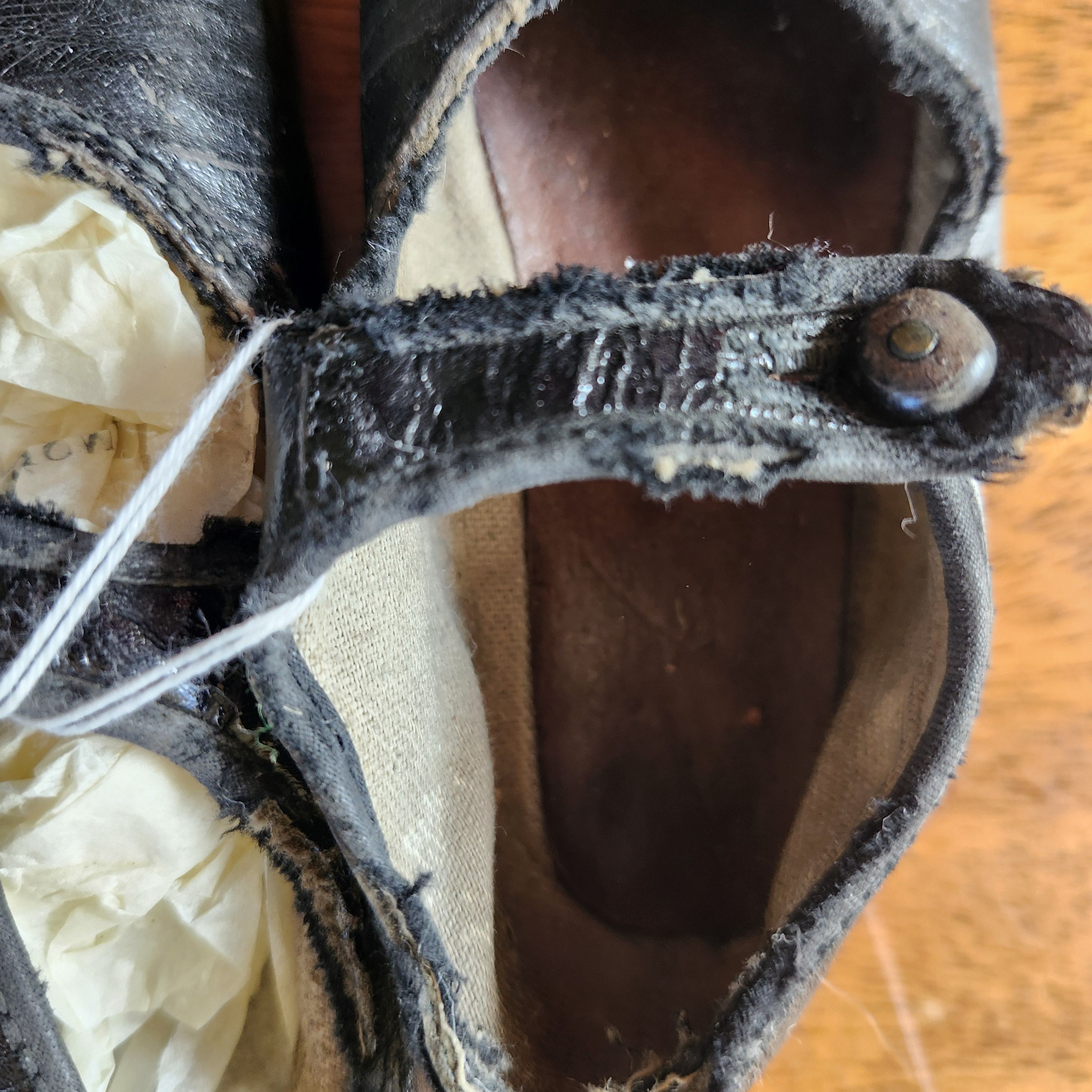 Other Vintage Black Leather Button Baby Shoe Infant Collectible Size ONE SIZE - 7 Thumbnail