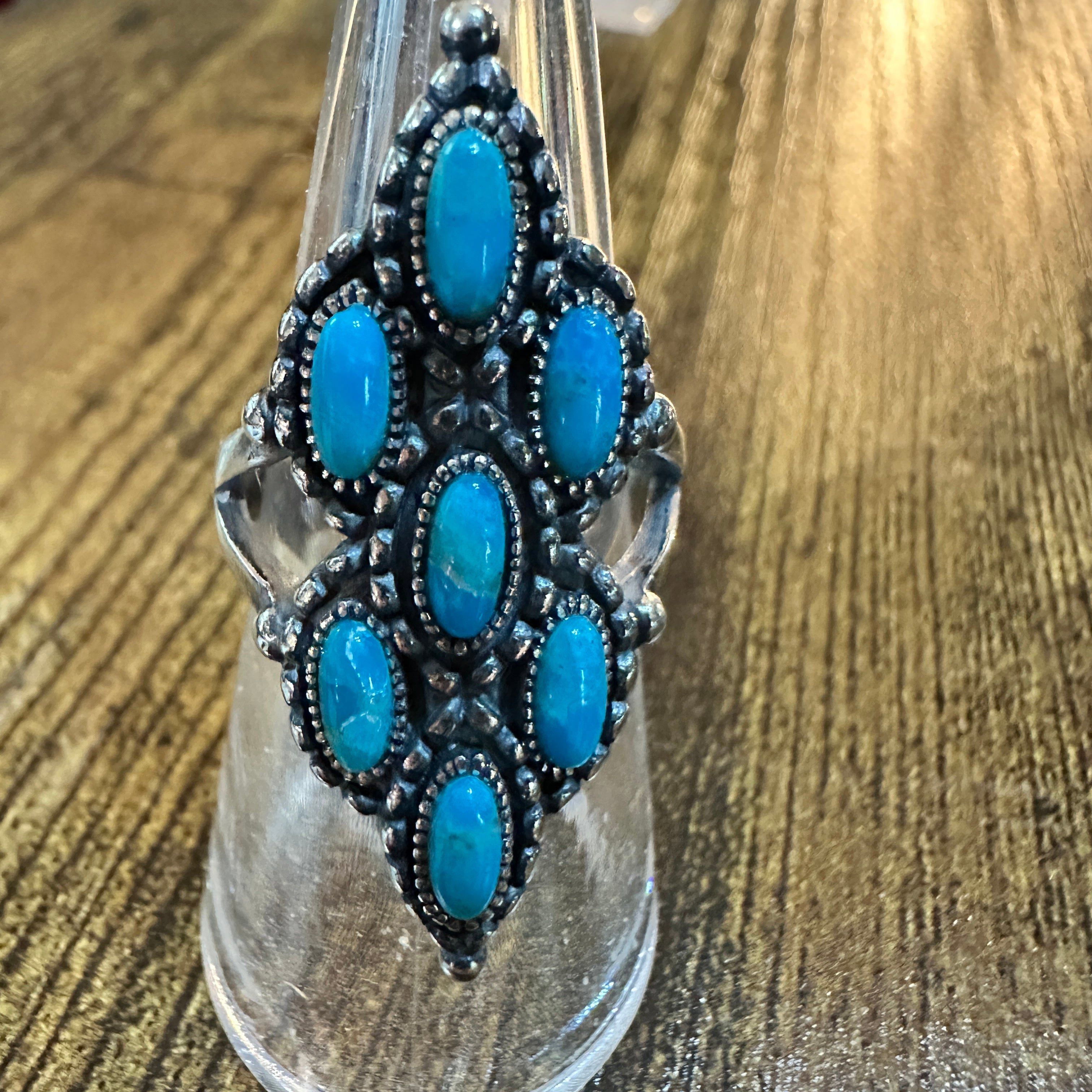 Other Native American Turquoise Elegance: Adjustable Antique Sterl Size ONE SIZE - 1 Thumbnail