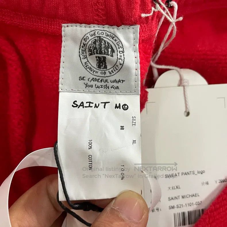 Saint Michael Saint Michael Red lettered logo drawstring sweatpants Size US 34 / EU 50 - 3 Thumbnail