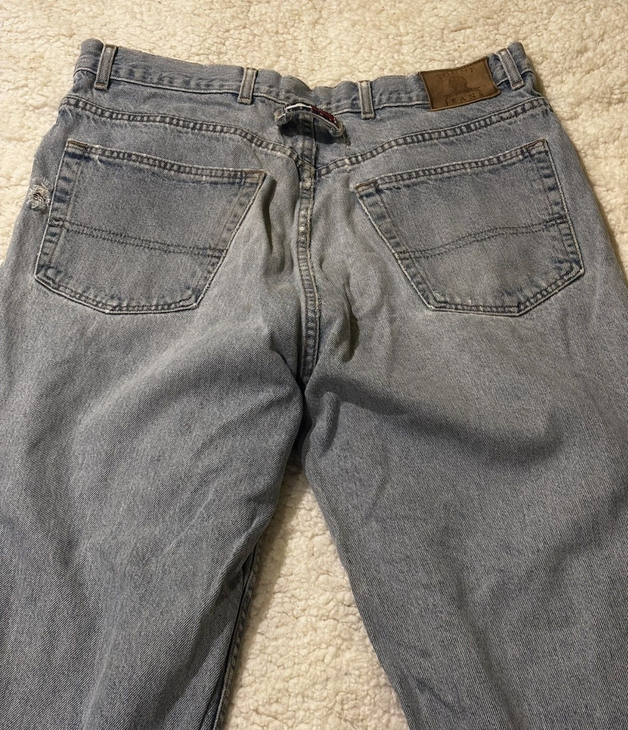 Tommy Hilfiger Men’s light washed distressed jeans0601 Size US 33 - 4 Thumbnail