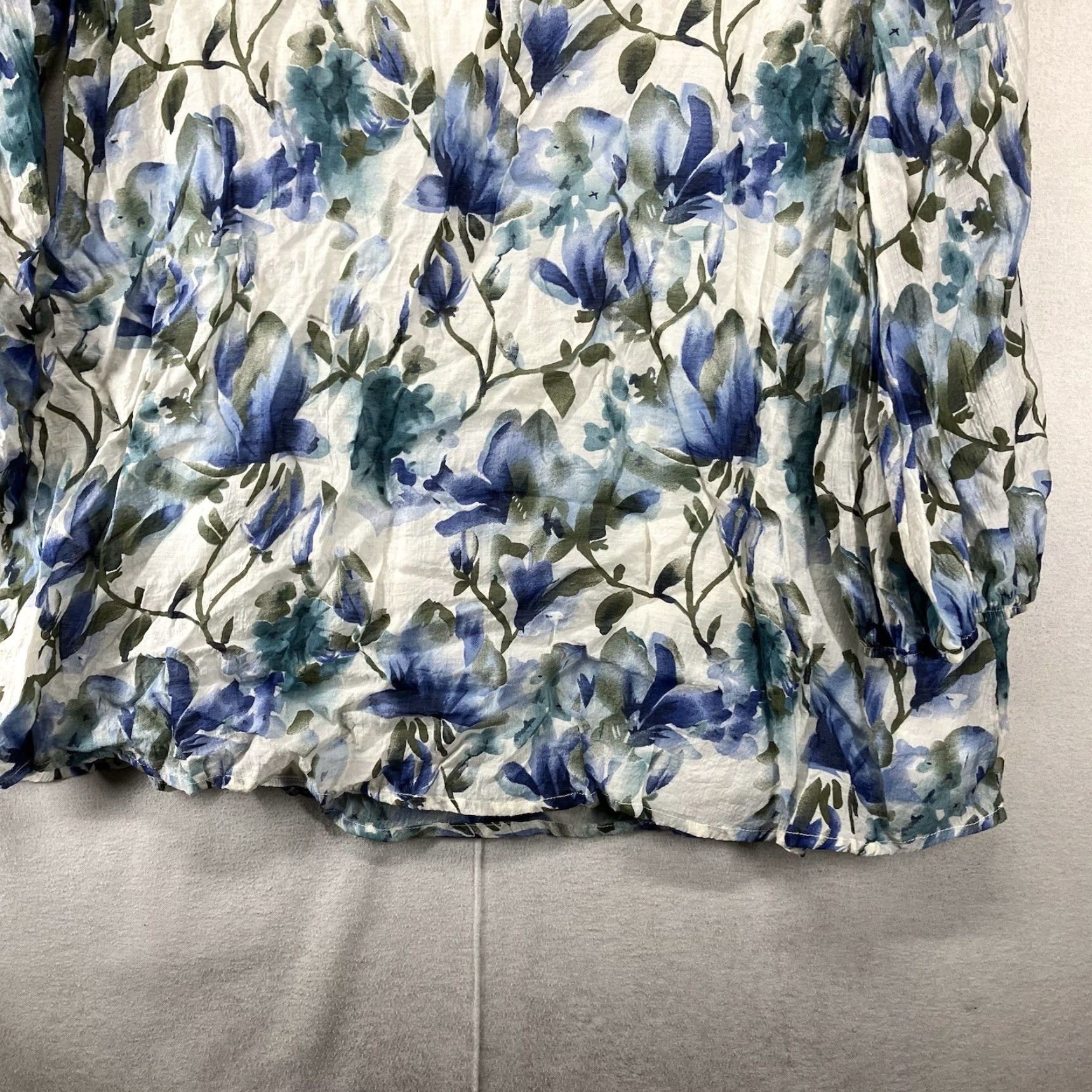 Gloverall Paisley Vine Blouse Shirt Women's XL All Over Flower Print Top Tunic Bohemian 80s Art Floral Multicolor Lined Sheer Sleeves Casual Size XL / US 12-14 / IT 48-50 - 7 Thumbnail