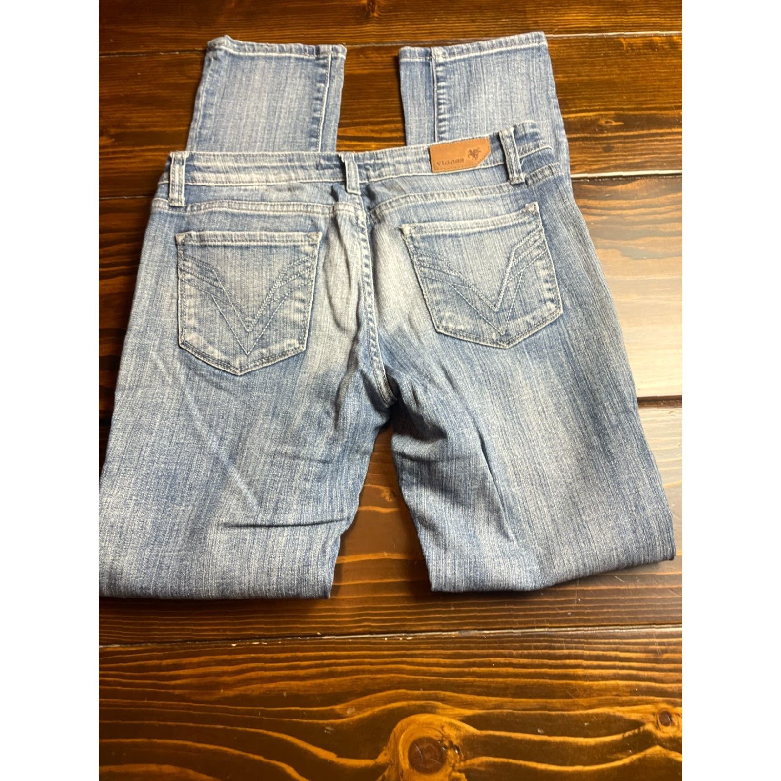Vintage VIGOSS Jeans Women's Size 5 Blue Denim Straight Leg Pockets Size 27" / US 4 / IT 40 - 2 Thumbnail