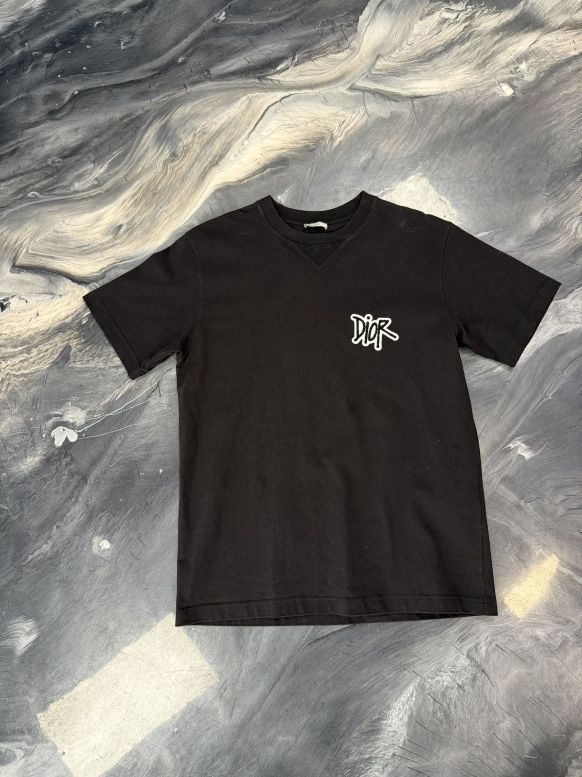 Dior Dior Stussy Logo Tee Black Size US L / EU 52-54 / 3 - 1 Thumbnail