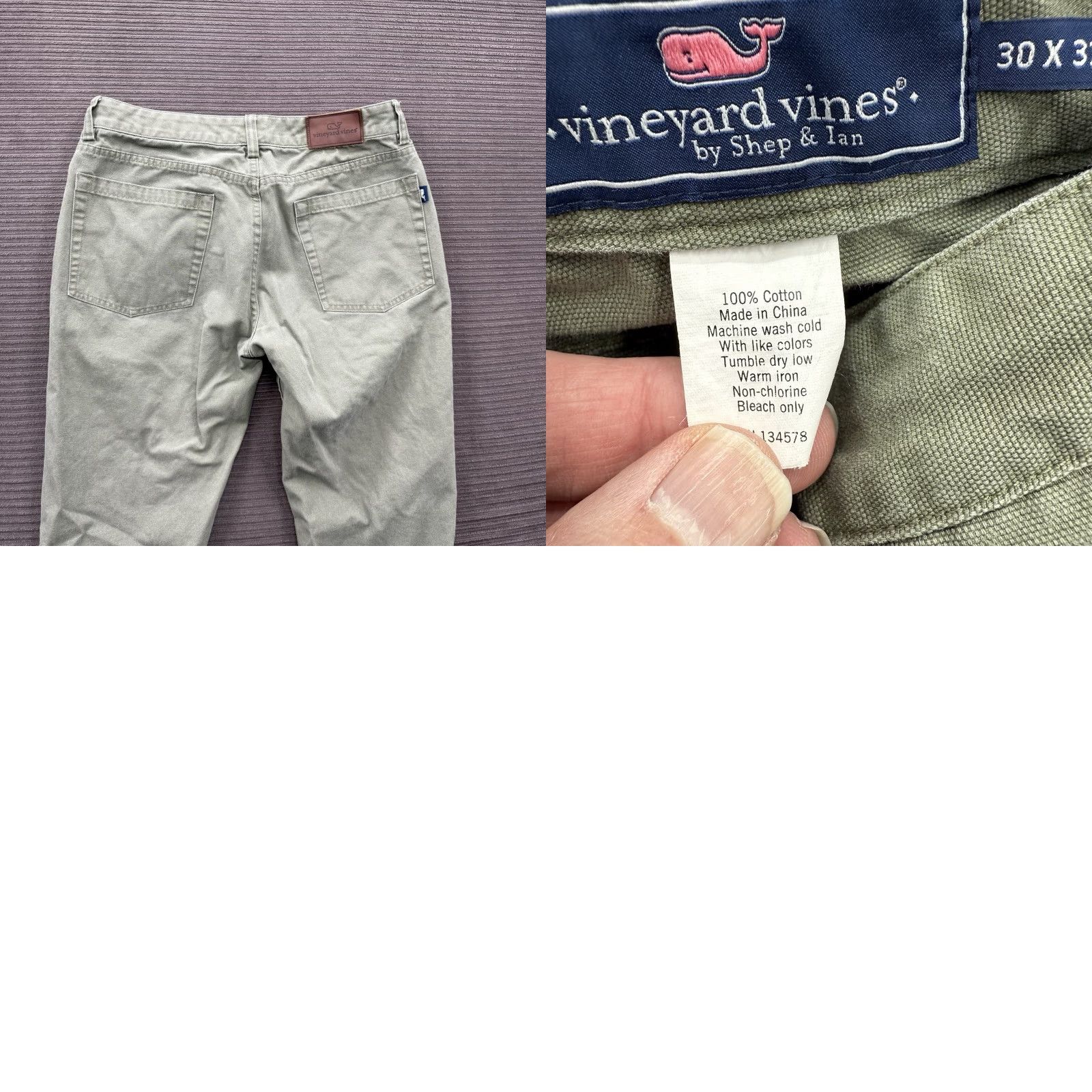 Vineyard Vines Vineyard Vines Pants Men 30/32 Green Cotton Chino 5 Pocket X-Front Button Zip Flat Waist 29 Inseam 31 Inseam Regular 30 in Size US 30 / EU 46 - 8 Thumbnail