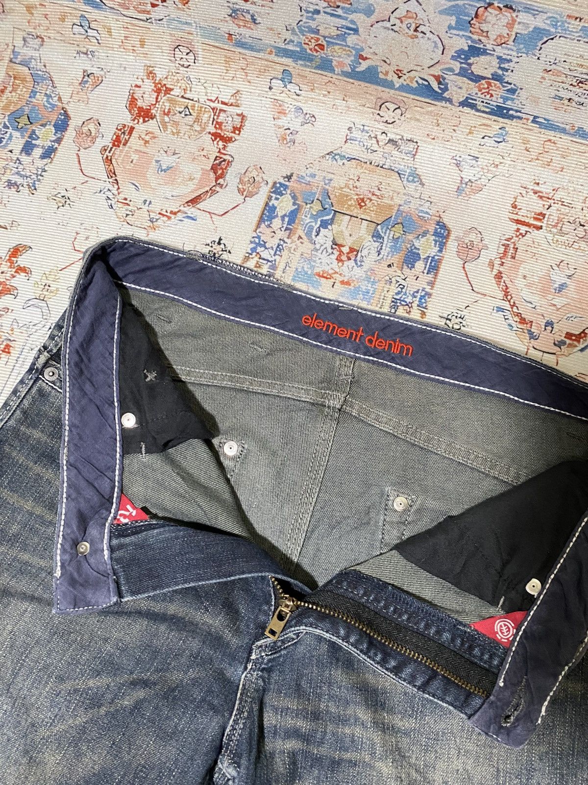 Element Element Skatebord Y2K Straight Deep Blue Wash Jeans Size US 31 - 7 Thumbnail