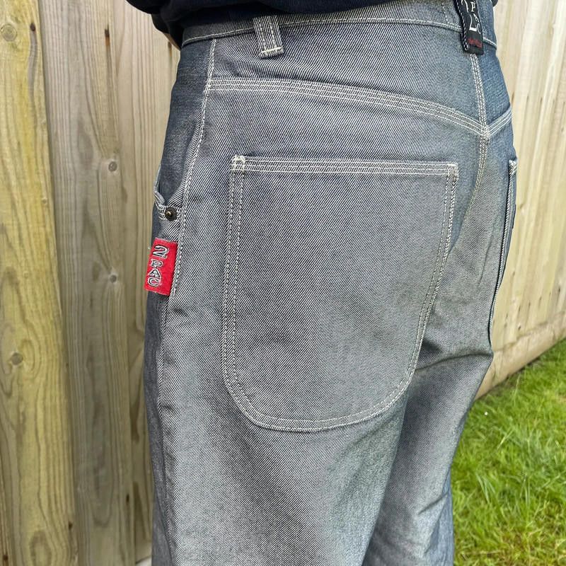 Designer 90s baggy silver 2pac hip hop Trousers Size US 32 / EU 48 - 3 Thumbnail