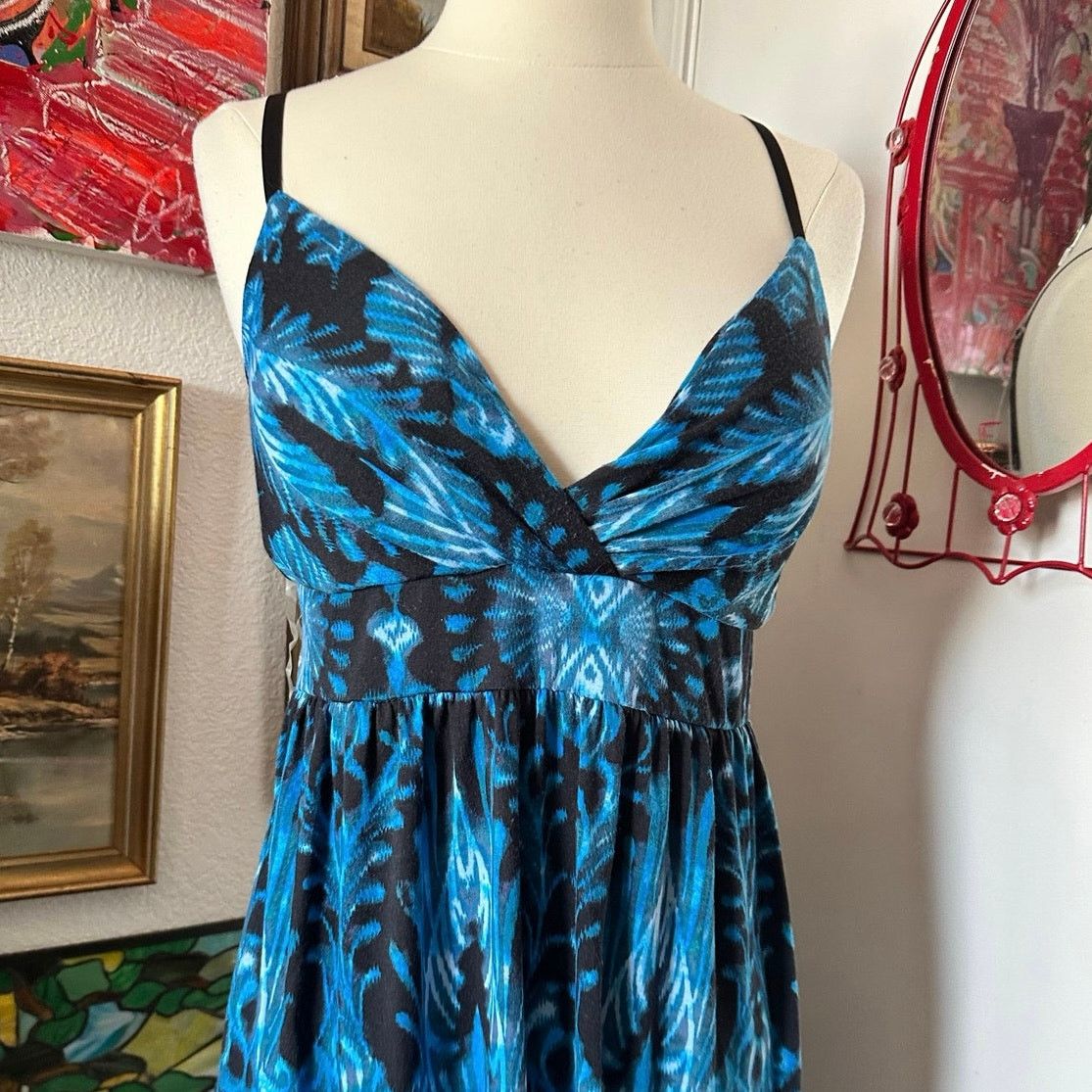 Other no brand blue nlack bohemian maxi dress Size M / US 6-8 / IT 42-44 - 2 Thumbnail