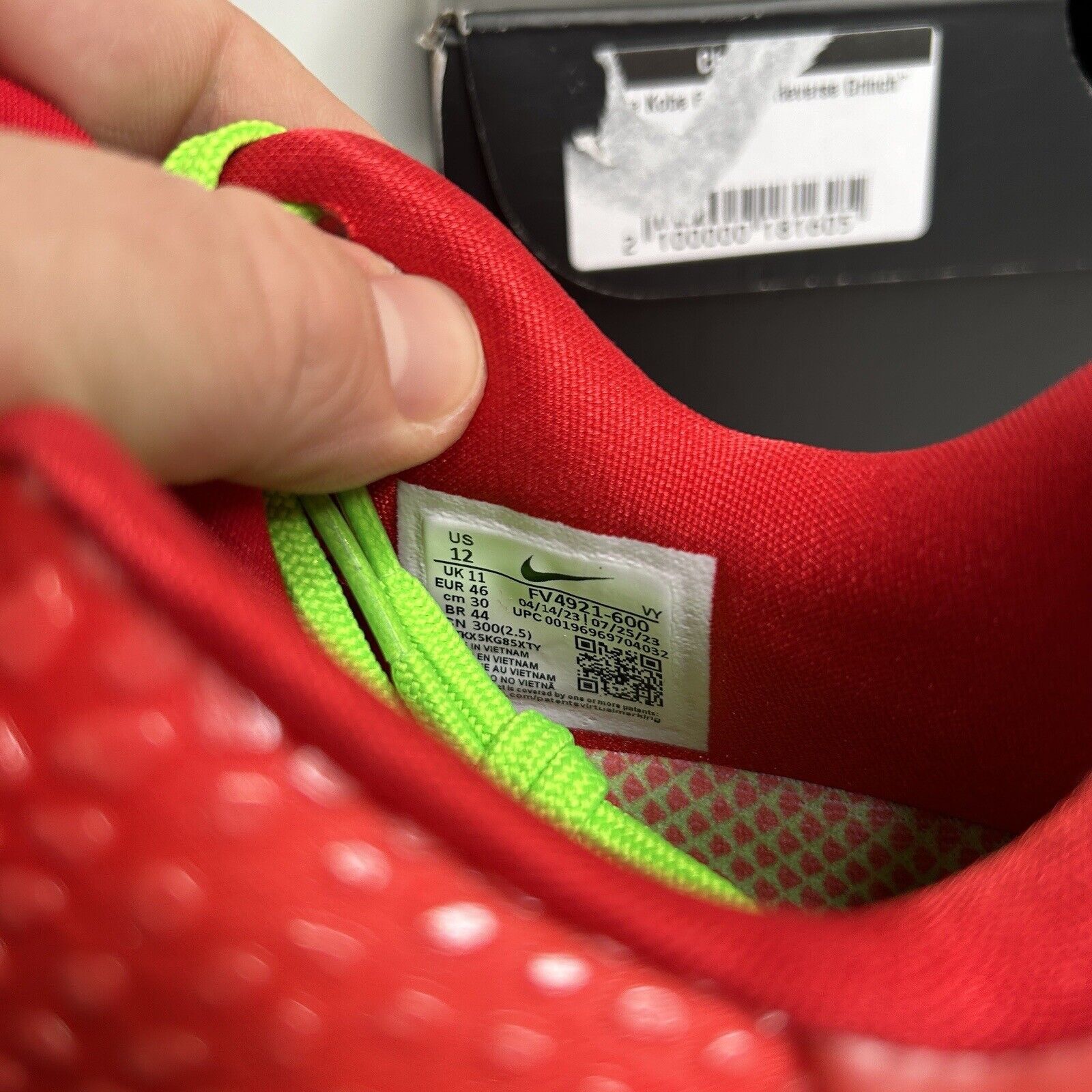 Nike Nike Kobe VI Protro Low “Reverse Grinch/Bright Crimson” 2024 Size US 12 / EU 45 - 6 Thumbnail