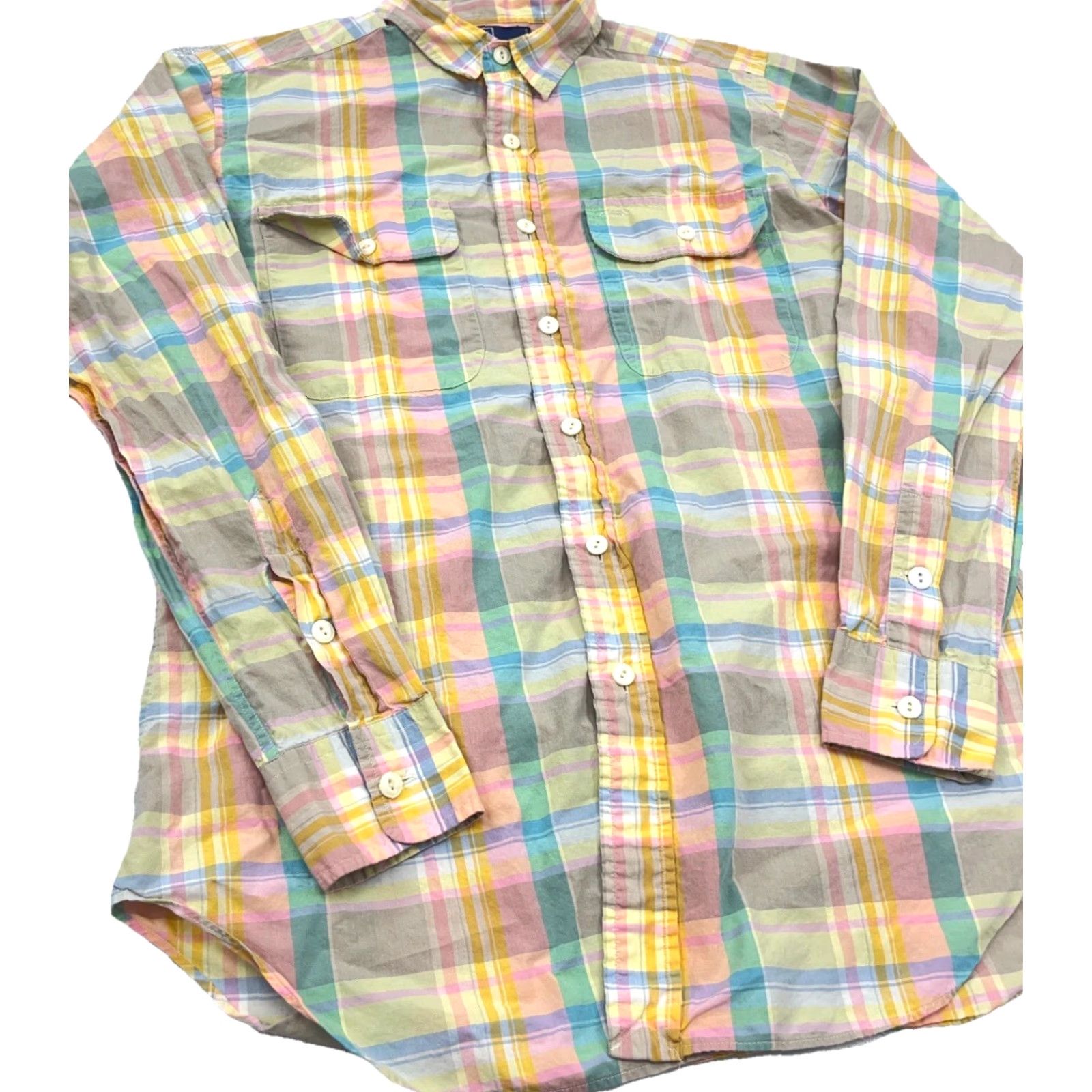 Polo Ralph Lauren VINTAGE Polo Ralph Lauren Button-Up Shirt Men Medium Yellow Tartan 90s Casual Size US M / EU 48-50 / 2 - 4 Thumbnail
