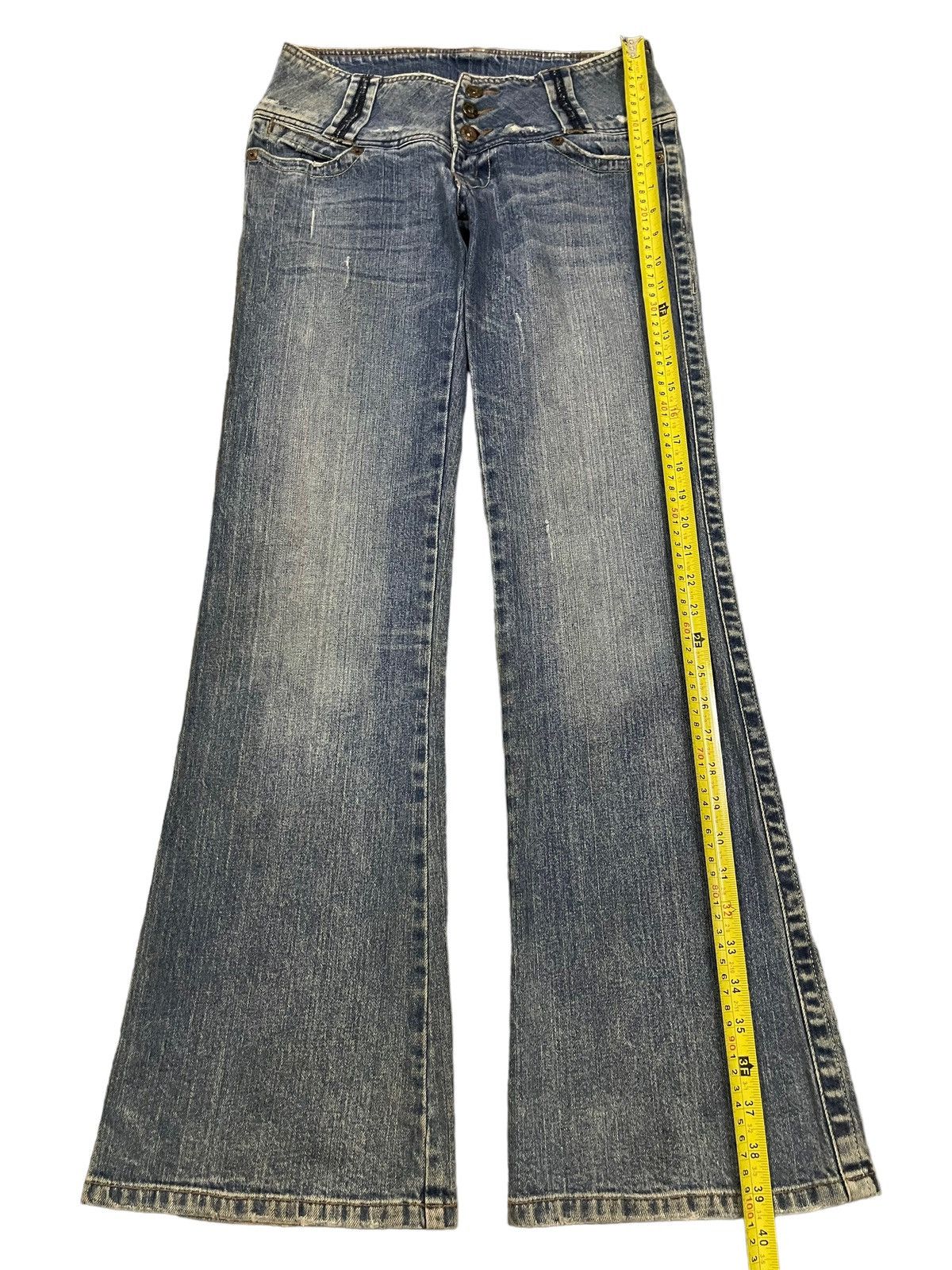 Hysteric Glamour Vintage Japanese Brand Faded Wash Style Flare Jeans Size 28" / US 6 / IT 42 - 9 Thumbnail