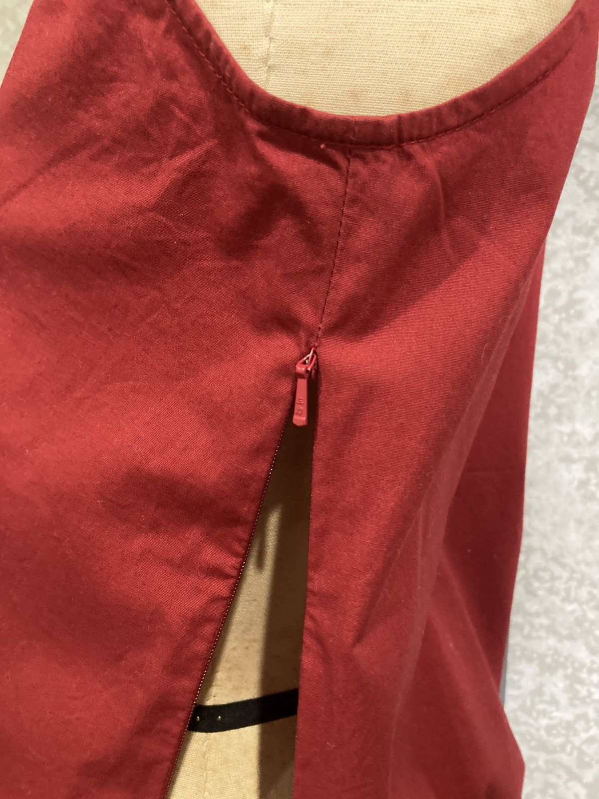 Japanese Brand 2000s Runway Deep Red Sleeveless Collar Top Y2K Size S / US 4 / IT 40 - 6 Thumbnail