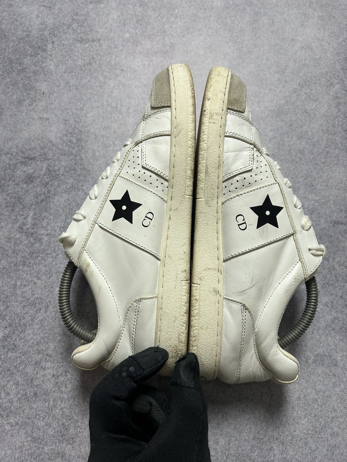 Christian Dior Monsieur × Dior Dior Star White Calfskin Suede Calfskin LOW TOP Sneakers Size US 8 / IT 38 - 4 Thumbnail