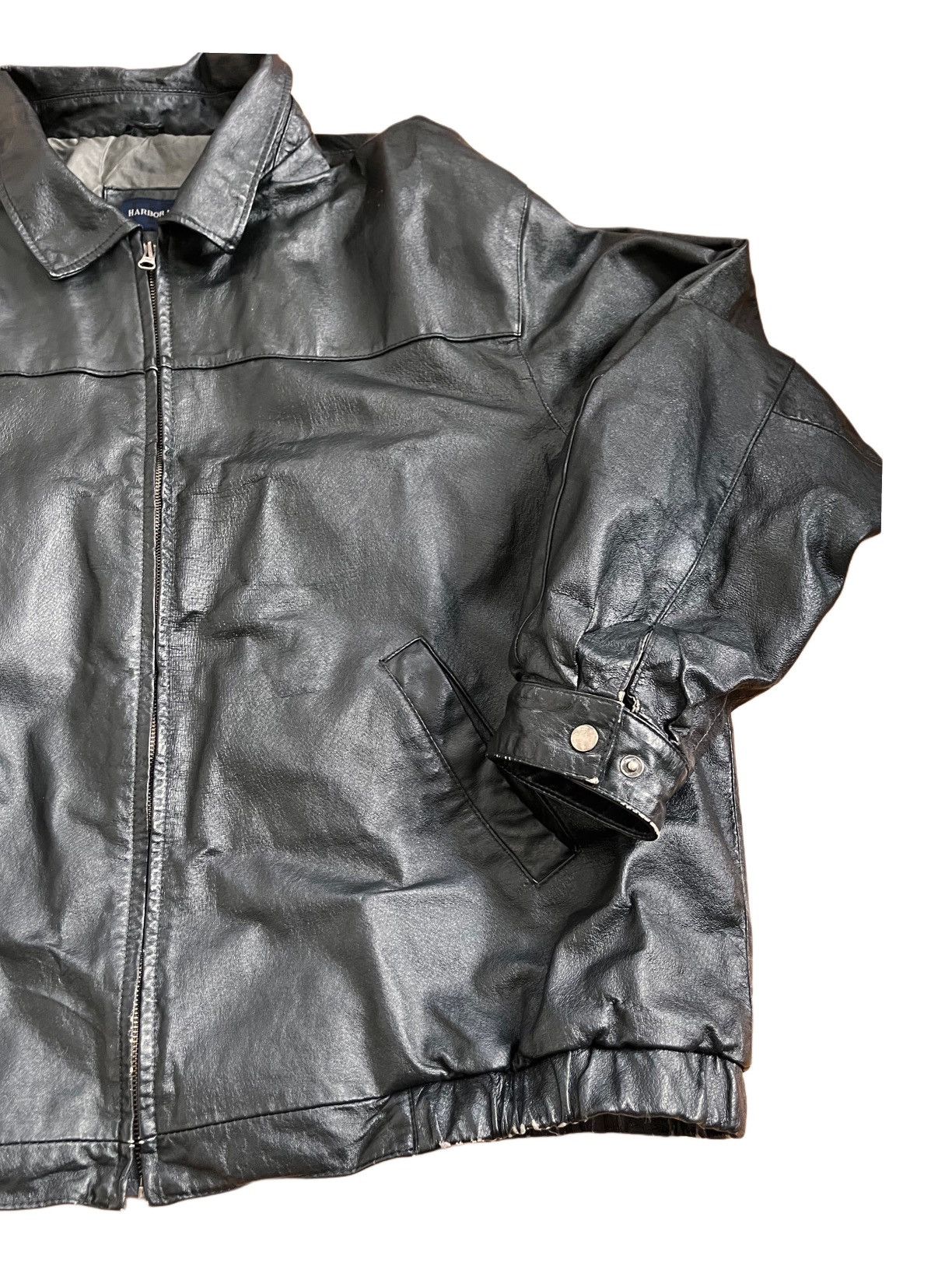 Other Harbor Bay Black Leather Jacket Size US L / EU 52-54 / 3 - 4 Thumbnail