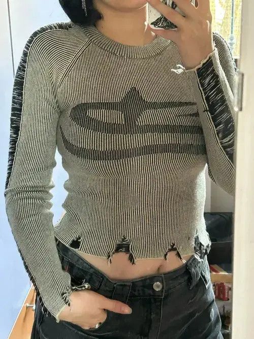Japanese Brand Ripped Vintage Style Sweater Print Size M / US 6-8 / IT 42-44 - 5 Thumbnail