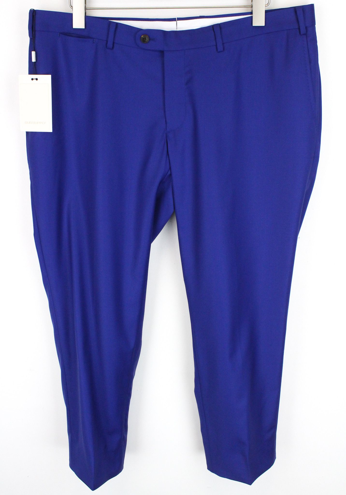 Suitsupply LAZIO UK44S Blue Wool Pleated Trousers 66757 Size US 44 / EU 60 - 1 Thumbnail