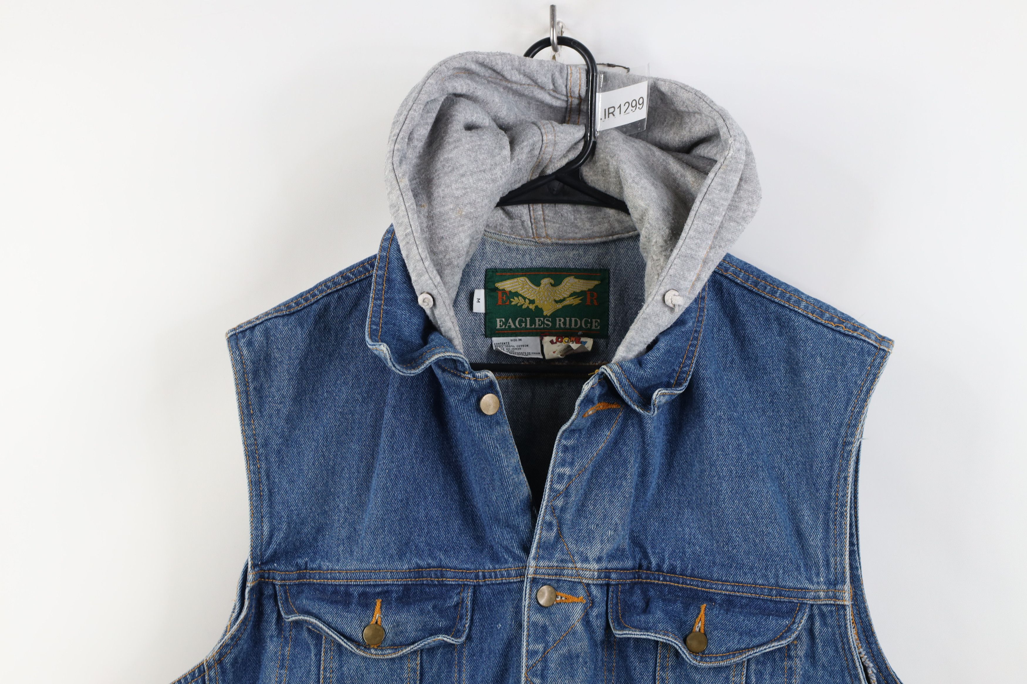 Vintage Vintage 90s Looney Tunes Hooded Denim Trucker Vest Jacket Size US M / EU 48-50 / 2 - 2 Thumbnail