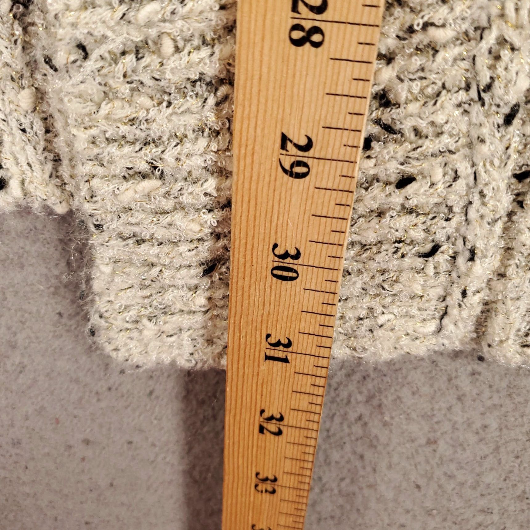 Vintage Chicos Cardigan Womens Medium Ivory Black Speckled Open Front Long Sleeve Cardigan Pockets Casual Womens M Ivory Black Wide Open Front Knit Size M / US 6-8 / IT 42-44 - 3 Thumbnail