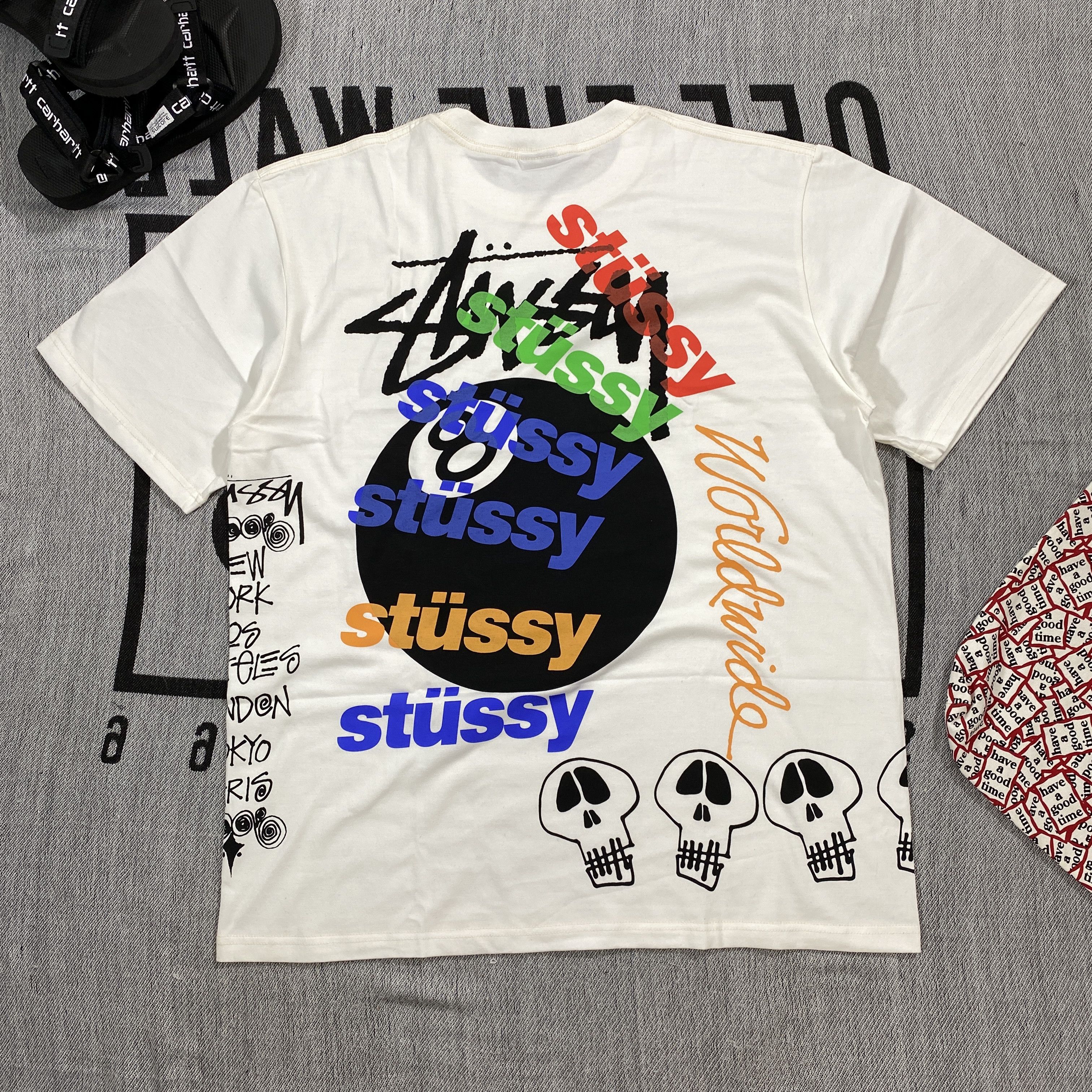 image of Hype x Stussy 8-Ball Test Strike Tee Large in Natural, Men's