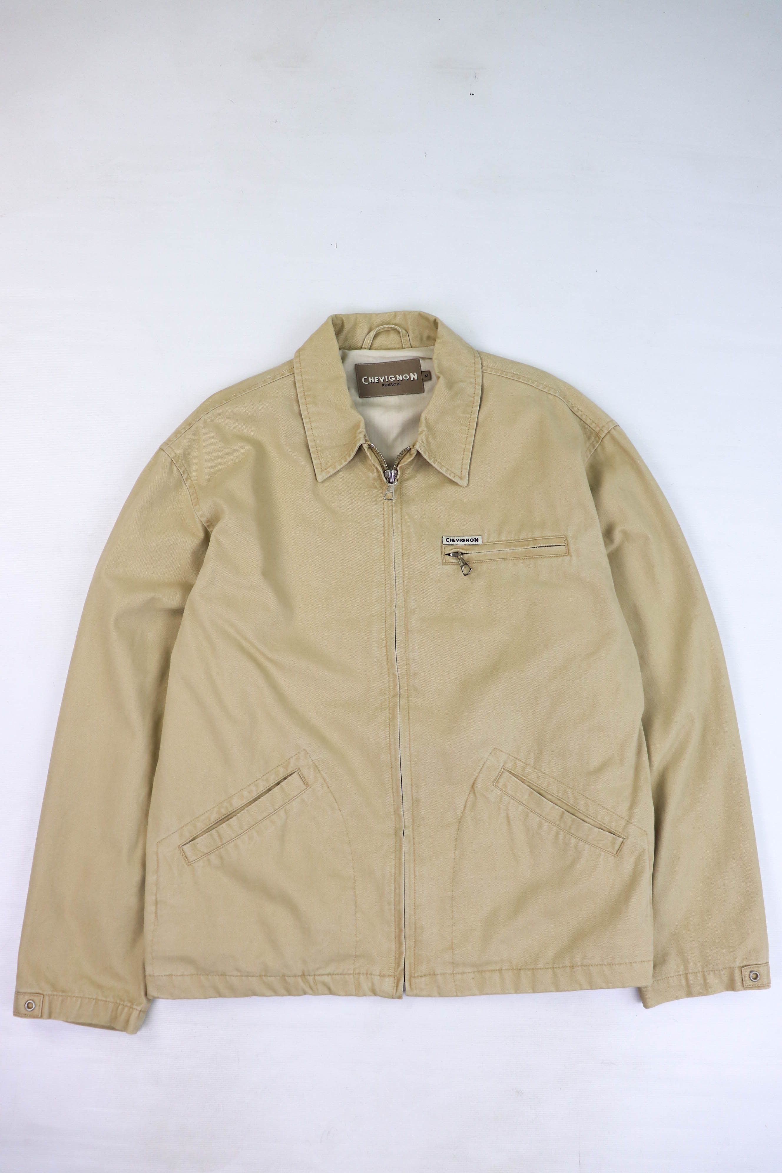 Chevignon CHEVIGNON Vintage Sand Beige Cotton Zip Jacket Size US M / EU 48-50 / 2 - 1 Thumbnail