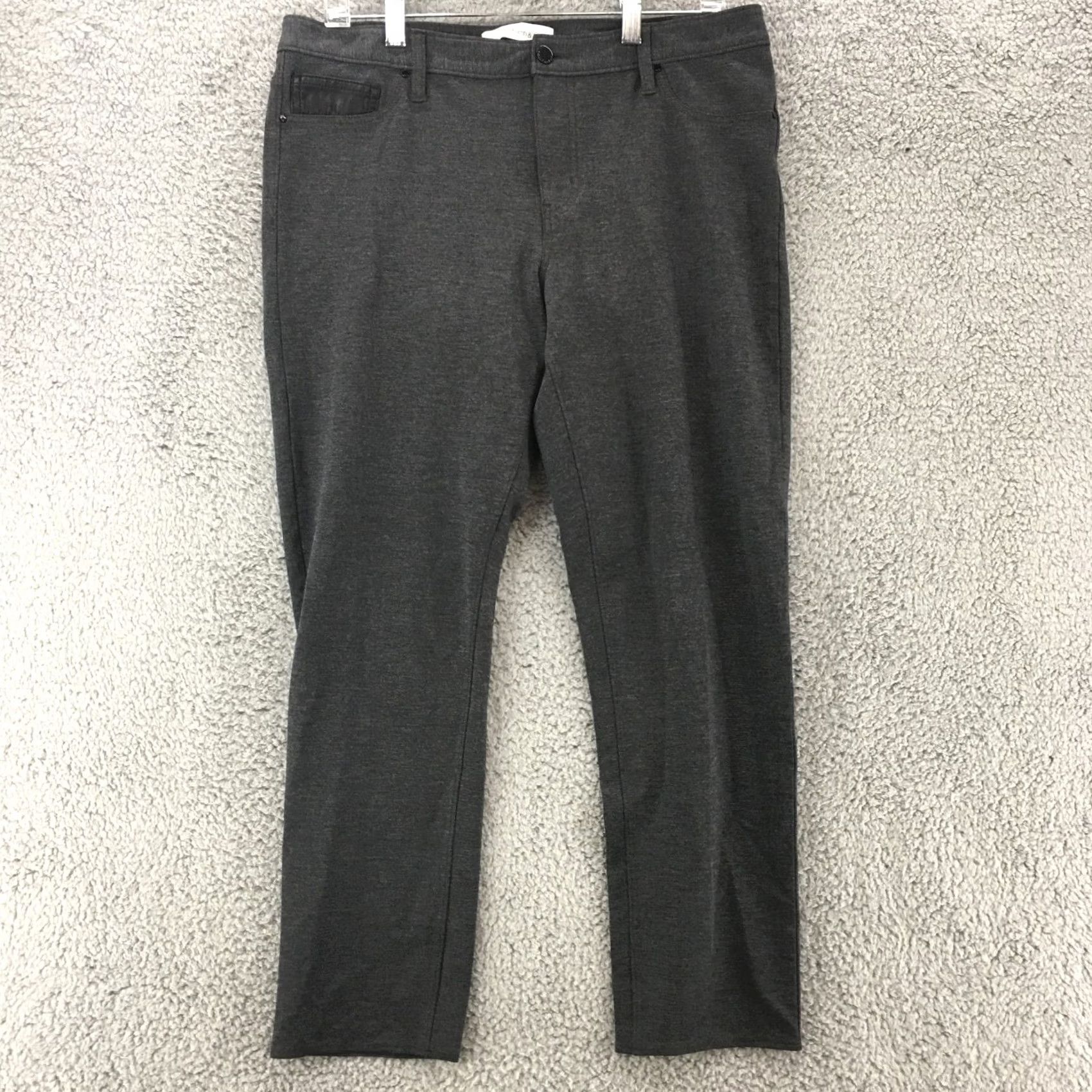 Calvin Klein Calvin Klein & Co Pants Womens 14 Gray Slim Fit Straight Leg Mid Rise Casual Shirt? Size 36" / US 14 / IT 50 - 2 Thumbnail