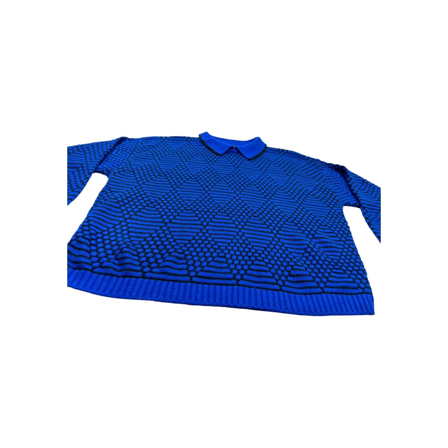 Other Vintage Retro Collared Sweater Objects D'art Blue Black S Size S / US 4 / IT 40 - 9 Thumbnail