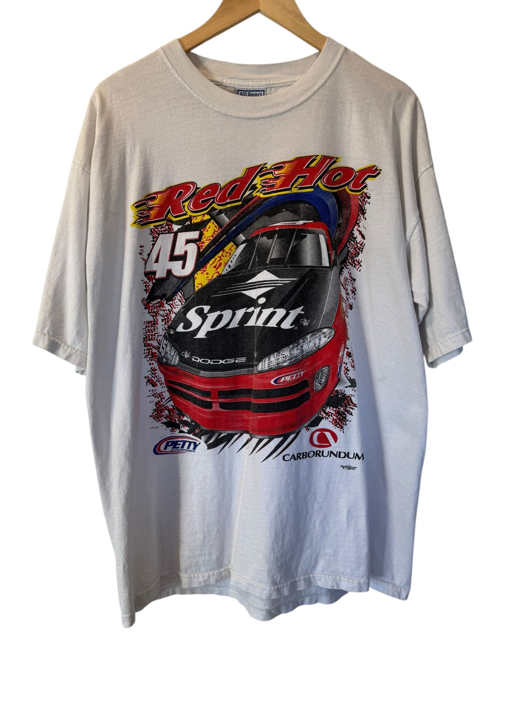 All Sport × NASCAR × Vintage Vintage 90s NASCAR Adam Petty #45 "Red Hot" T-shirt Size US XL / EU 56 / 4 - 1 Thumbnail