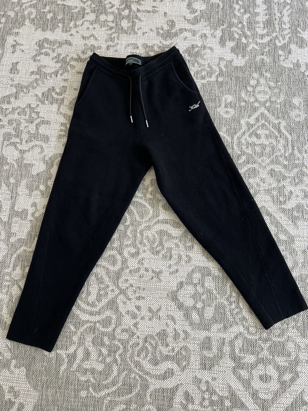 image of Kith Knit Hudson Sweatpants in Black, Men's (Size 31)