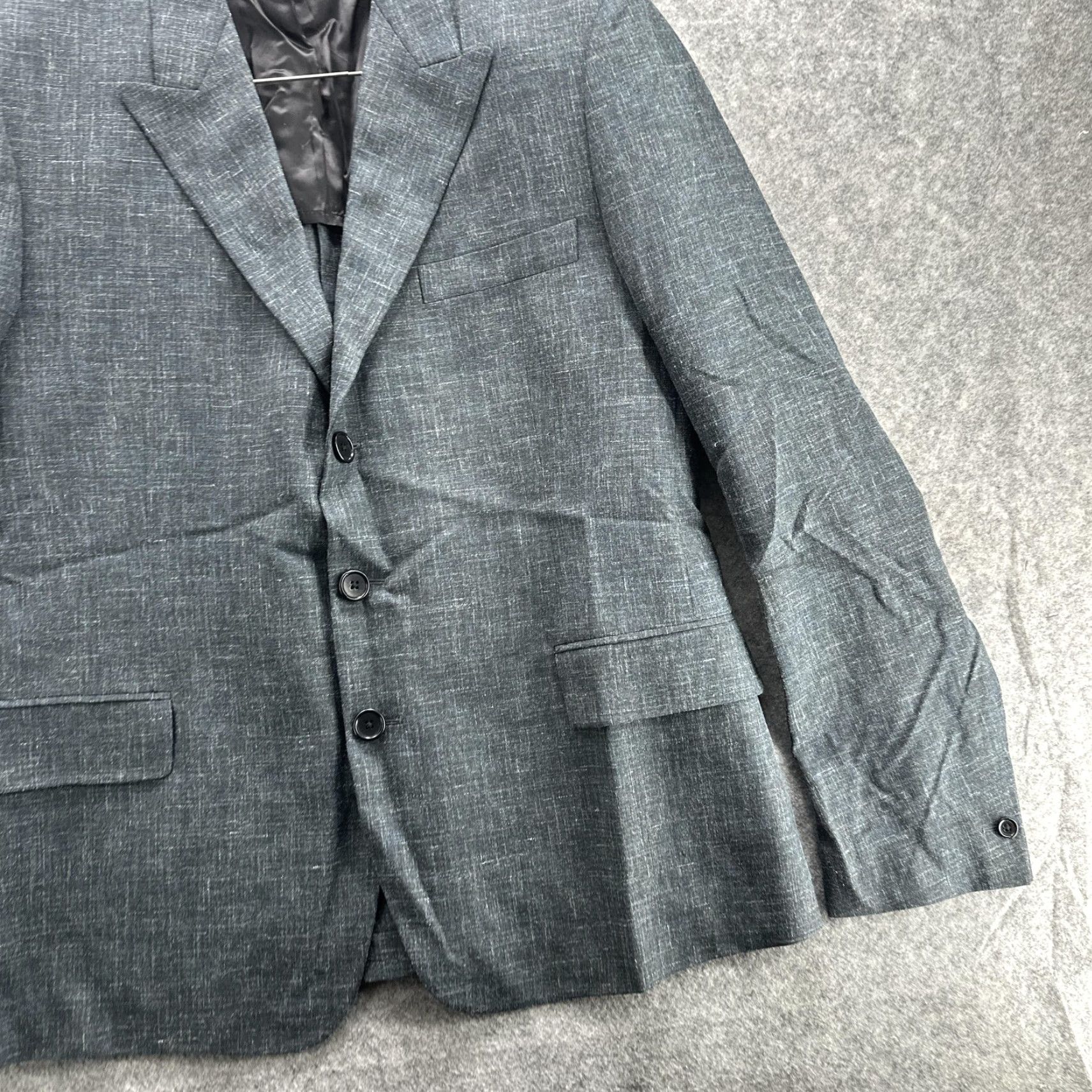 Stella McCartney STELLA MCCARTNEY Sport Coat / Blazer Men 54 Gray Wool Linen 2-Piece Notch Lapel 3-Button Italy Regular size 54 Mens Size 54R - 6 Thumbnail