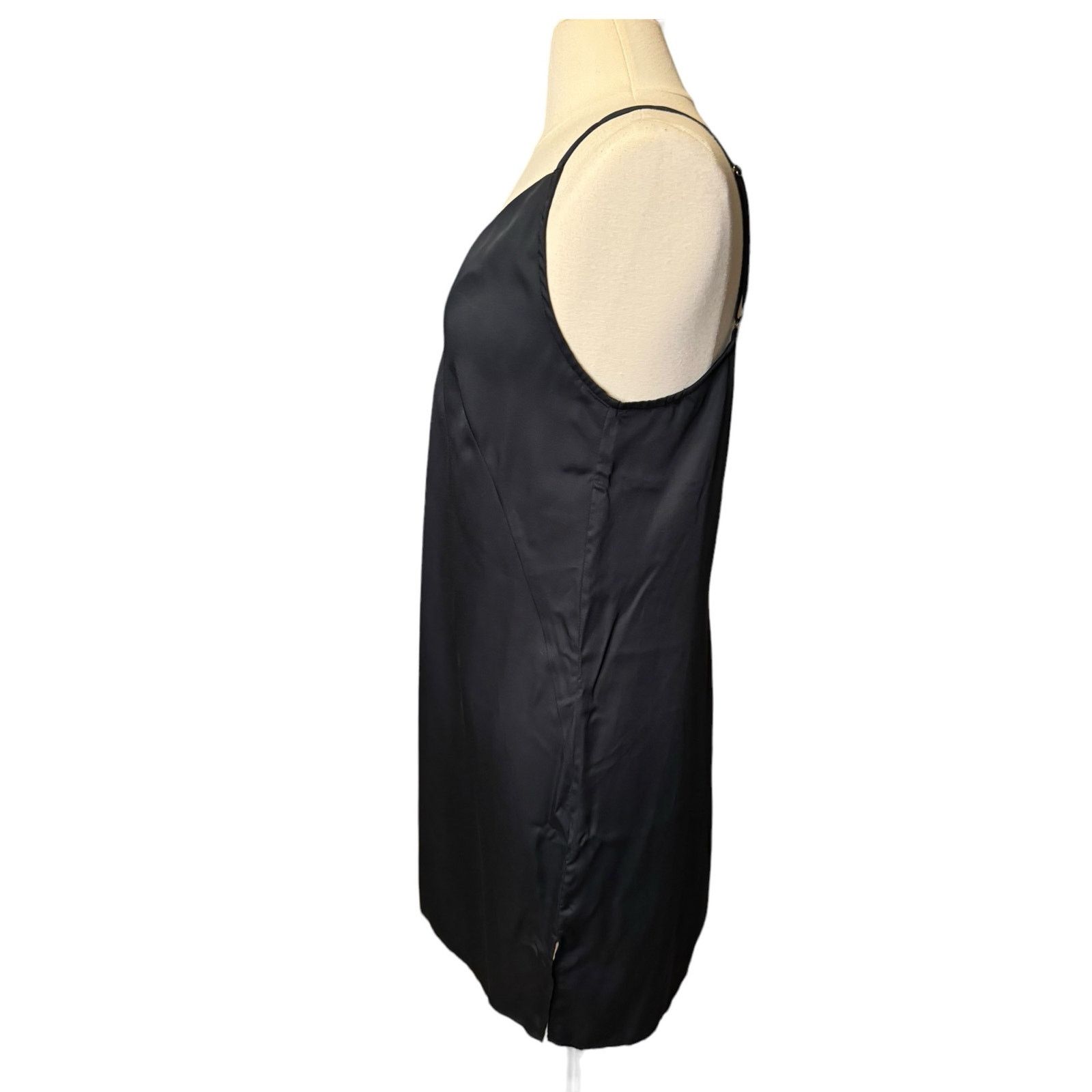 Other Ettitude NEW Bamboo Black Slip Dress Large Sateen Knee Size L / US 10 / IT 46 - 3 Thumbnail