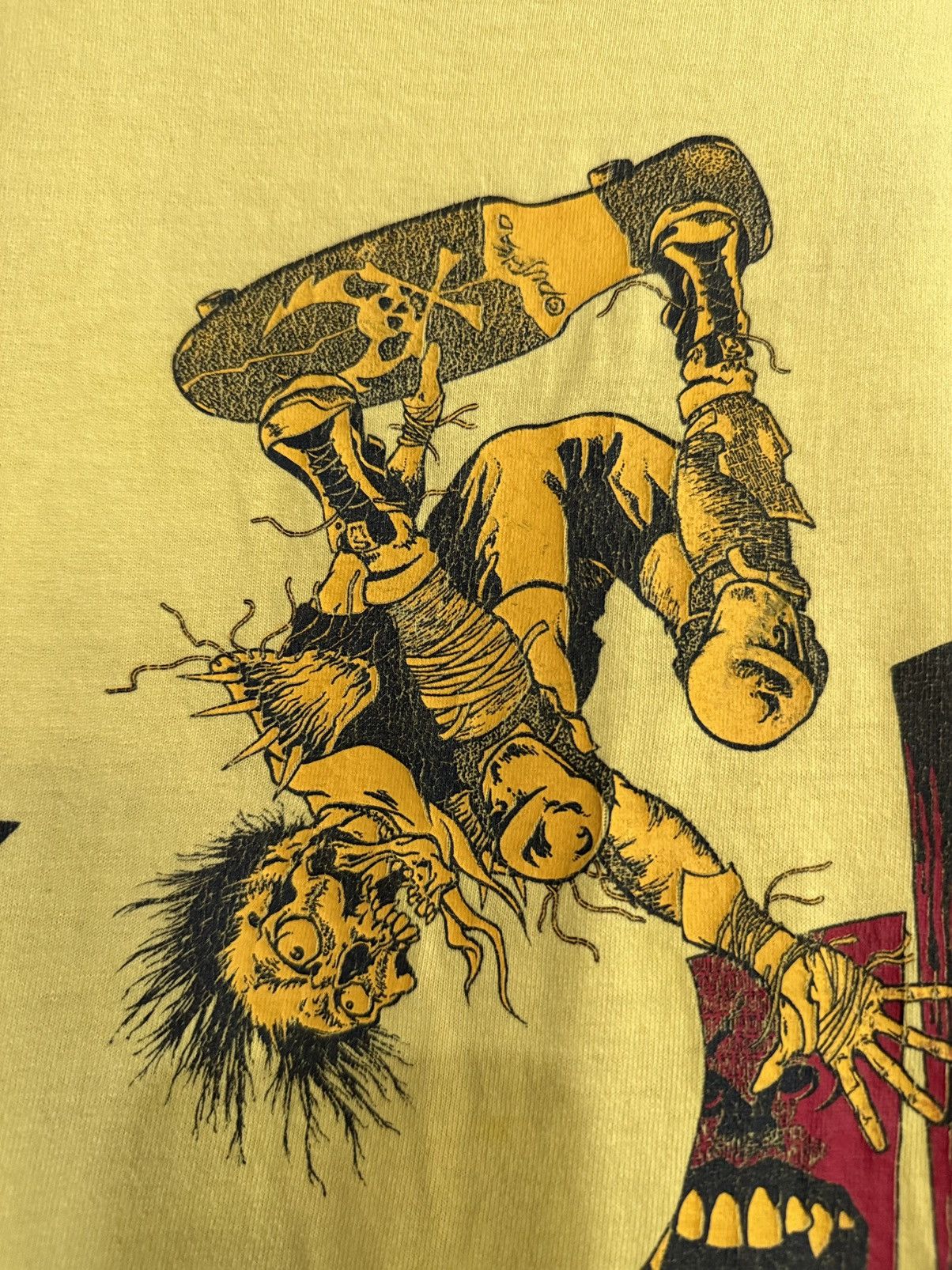 Hook-Ups Vintage 90s Thrasher Mag Pushead Skateboard Faded Tee Size US M / EU 48-50 / 2 - 4 Thumbnail