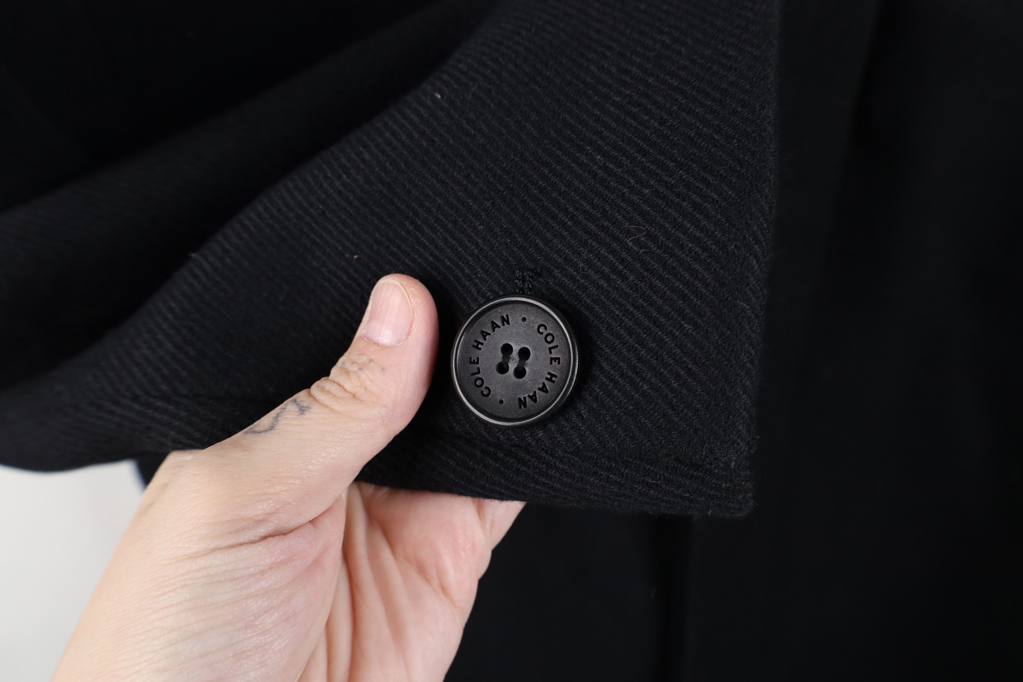 Cole Haan Cole Haan Ribbed Overcoat Jacket with Sweater Bib Black Size US L / EU 52-54 / 3 - 8 Thumbnail