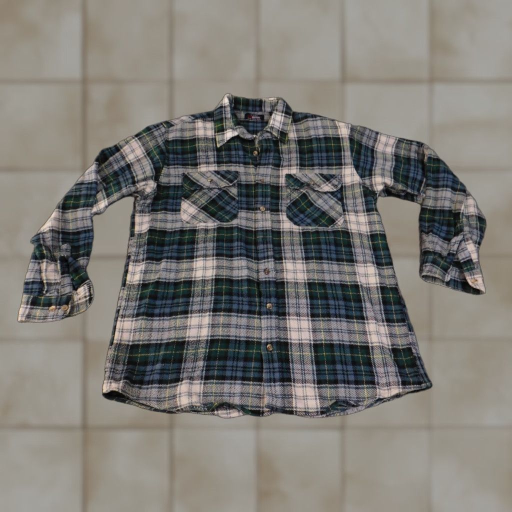 Vintage VINTAGE Five Brother Shirt Mens XL-T Green Plaid Flannel Workwear Long Sleeve Size US XL / EU 56 / 4 - 1 Thumbnail
