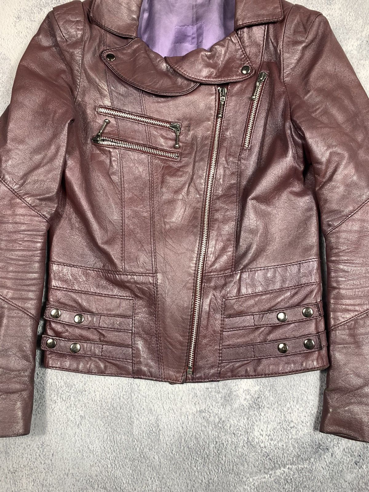 Genuine Leather × Vintage Vintage Y2K Leather cropped jacket opium AvantGarde style Size M / US 6-8 / IT 42-44 - 2 Thumbnail