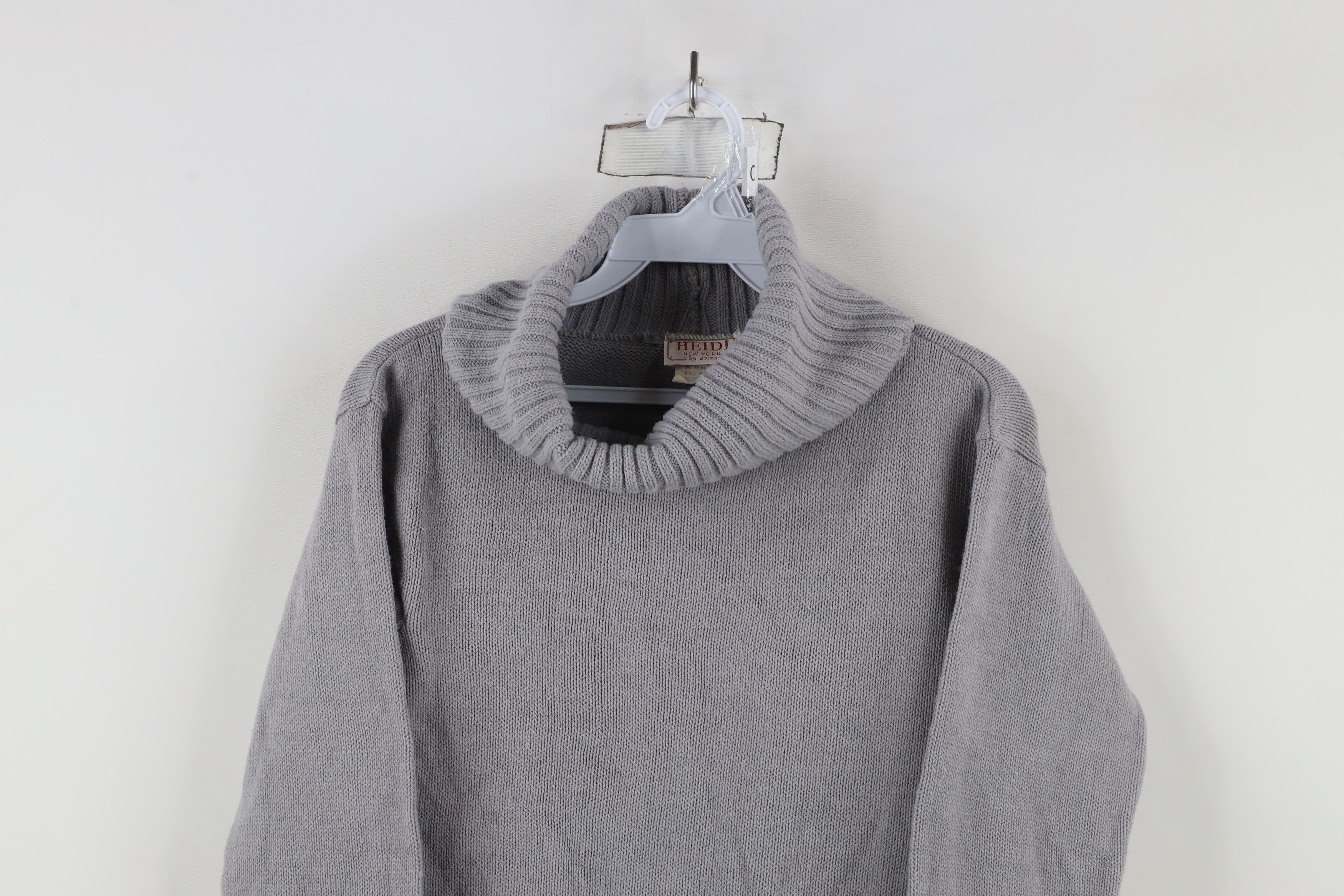 Vintage Vintage 70s Streetwear Tie Hem Turtleneck Sweater Gray USA Size M / US 6-8 / IT 42-44 - 2 Thumbnail