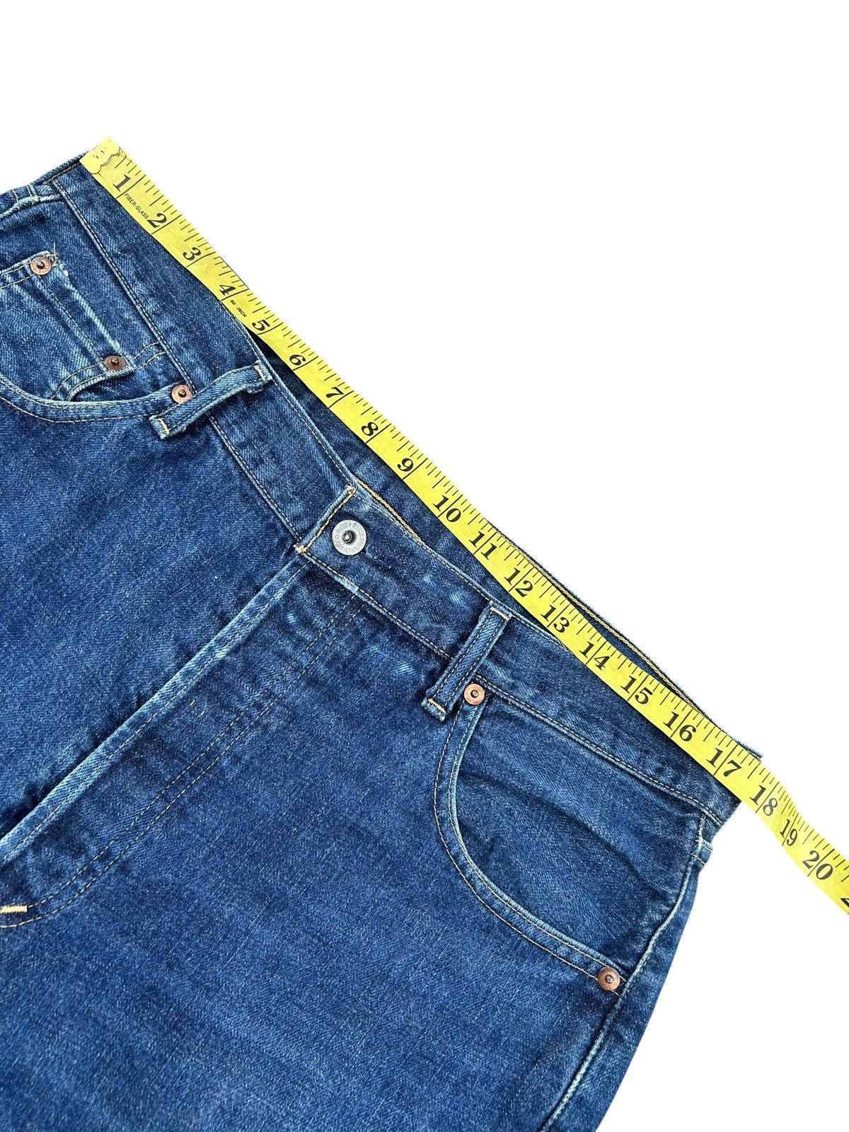 Kapital Vintage Levis Big E Selvedge Buckle Back Distressed Denim Size US 35 - 20 Thumbnail