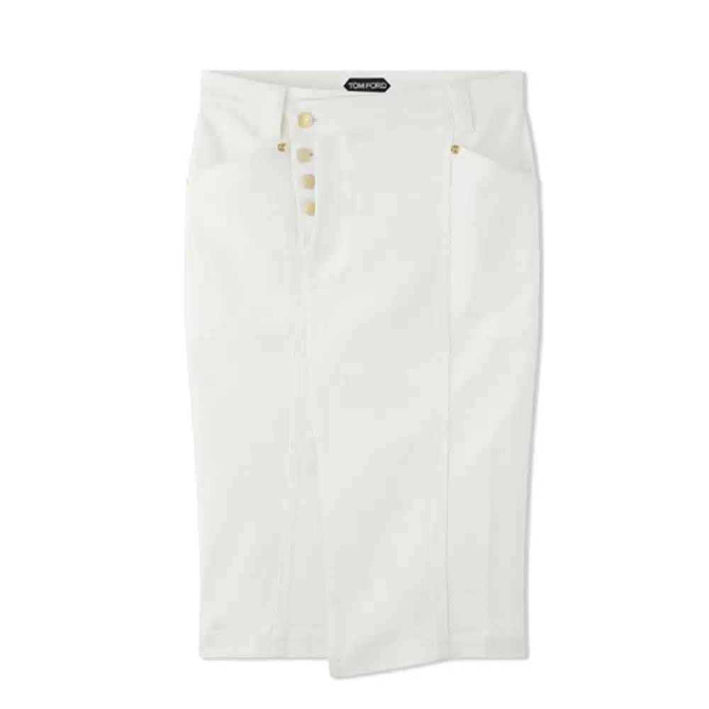 o1loc1c0625 GCD076 Denim Skirt in White