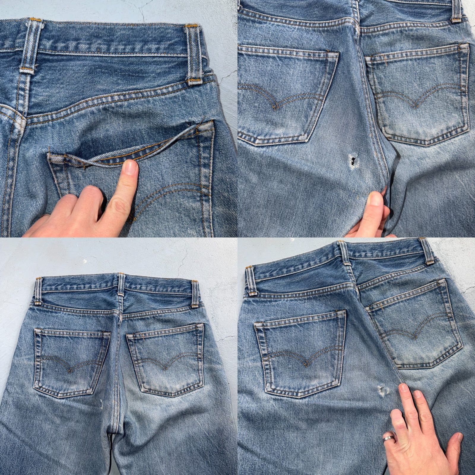 Levi's Levis 501 Jeans Vintage 80s Light Wash Button 5-Pocket Denim USA Mid Rise Classic Fit Men 28x25 Blue Distressed 30x31 Model Levi's 501 Series Size US 28 / EU 44 - 10 Thumbnail
