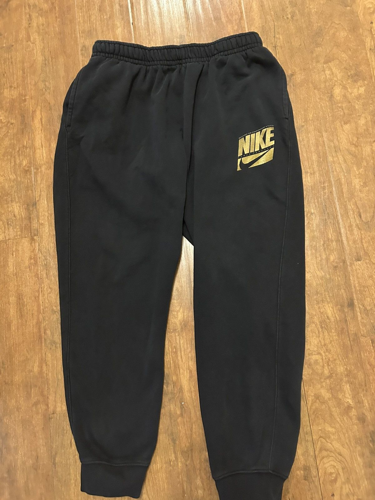 Nike × Vintage Vintage black and gold Nike sweats Size US 35 - 1 Thumbnail