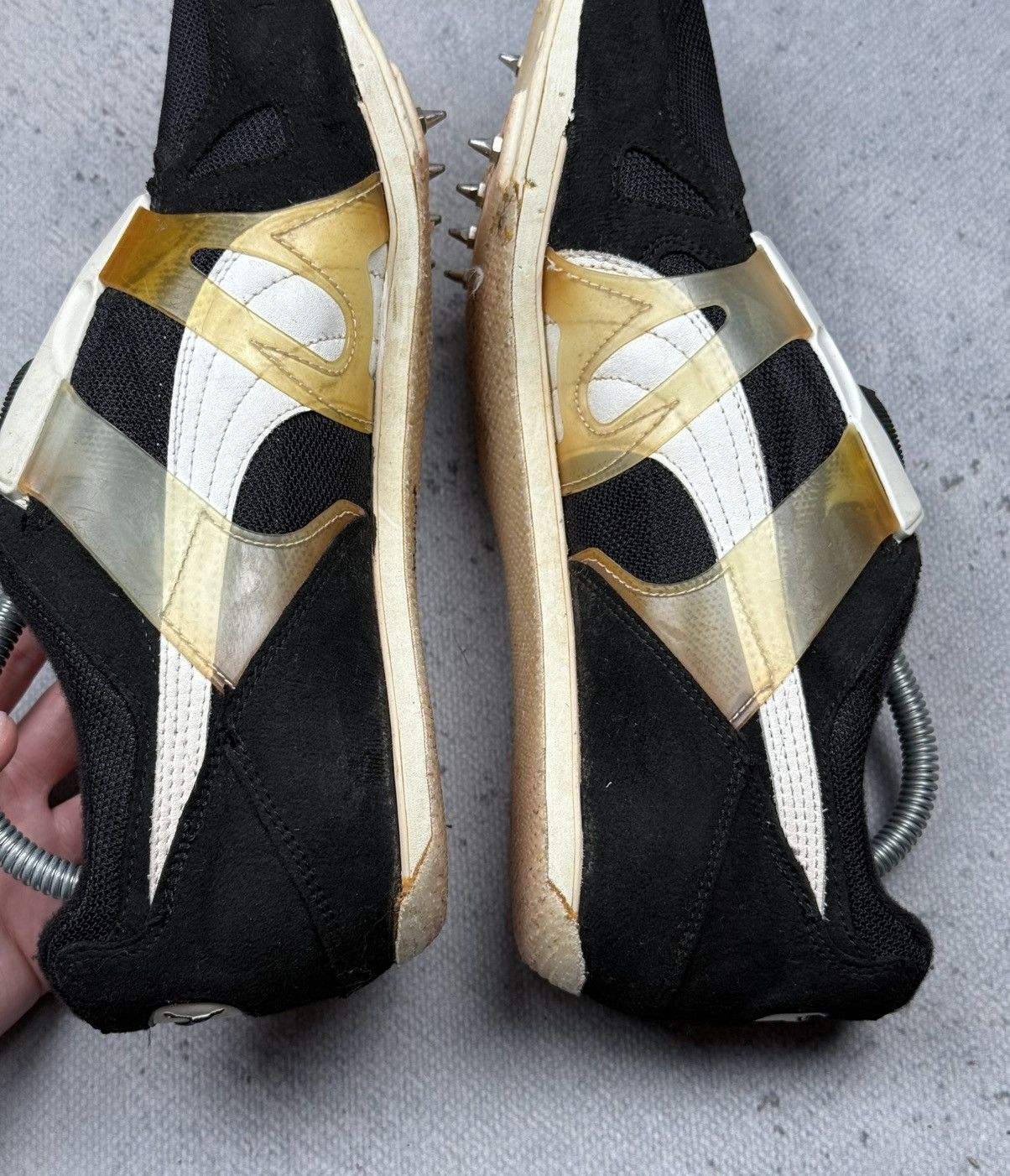 Puma Vintage Puma Cell Track Spikes Black Gold Rare Running Shoes Size US 10.5 / EU 43-44 - 16 Thumbnail