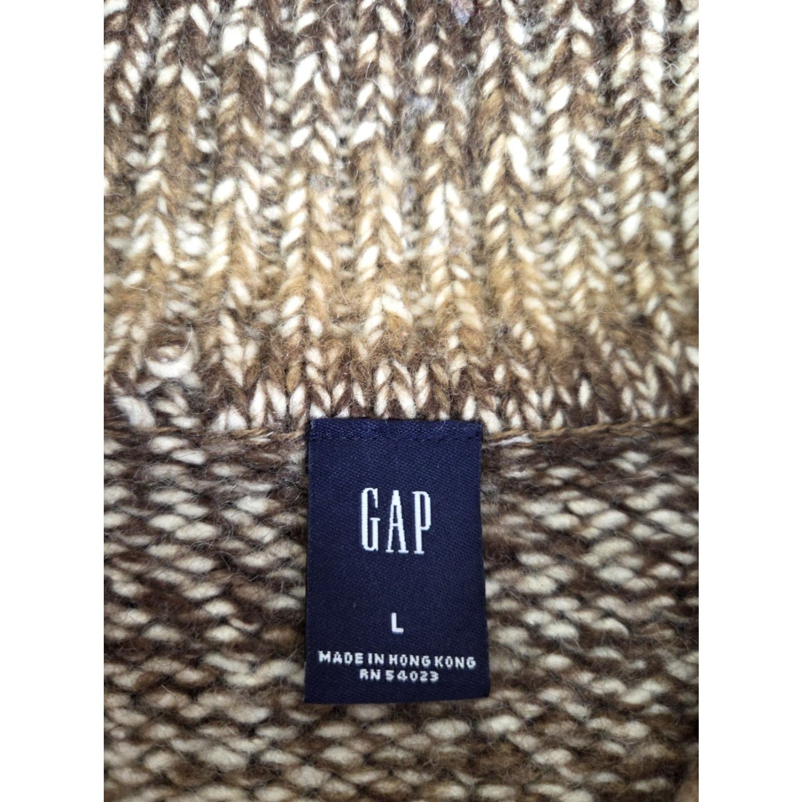 Gap Gap Men's Sweater Long Sleeve Mock Neck Pullover Cotton Blend Large Gray Regular Knit Four Button Closure Zips No holes or stains (Machine Washable) Size US L / EU 52-54 / 3 - 3 Thumbnail